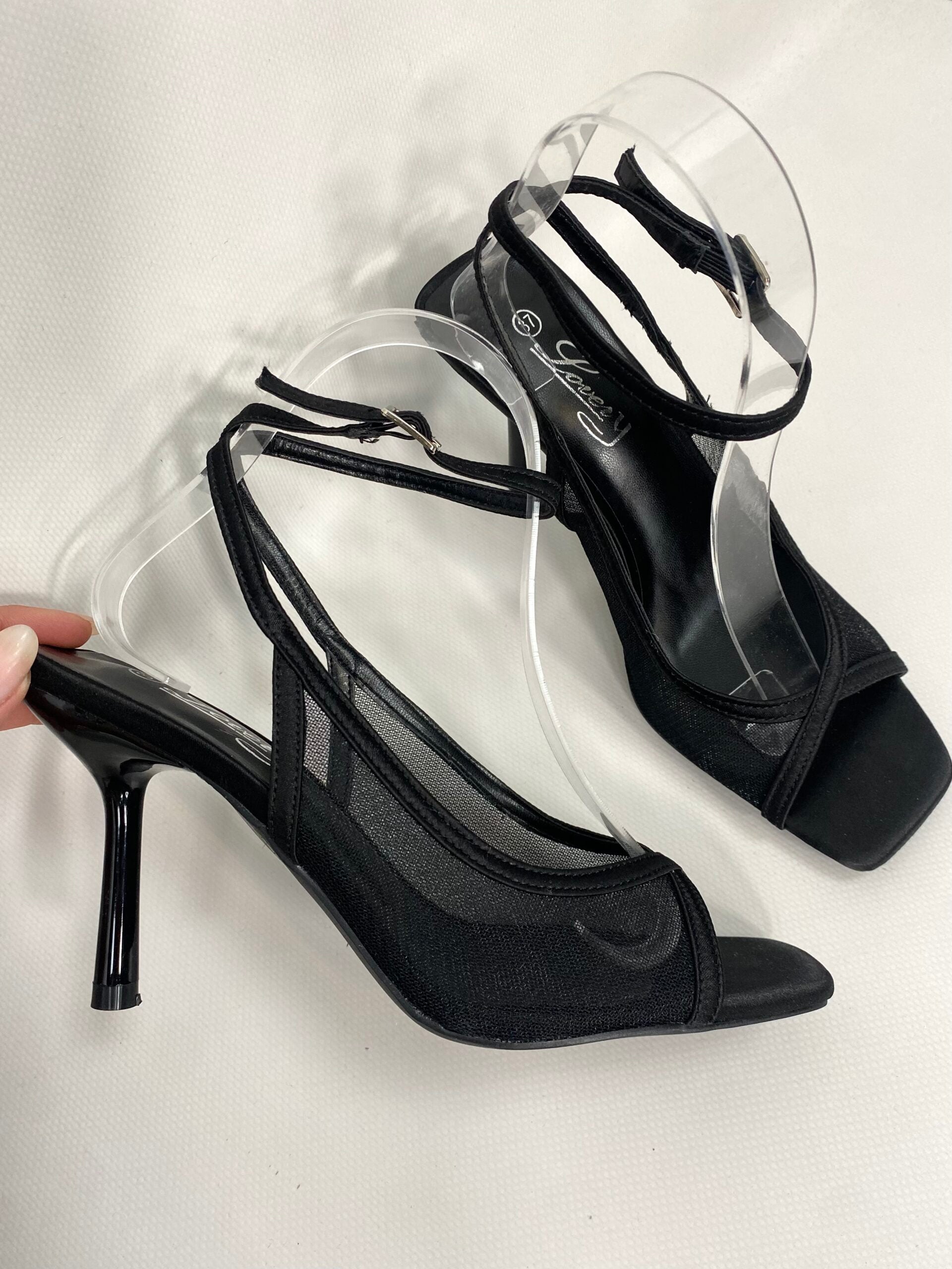 Sandali Seductive in Mesh - Nero