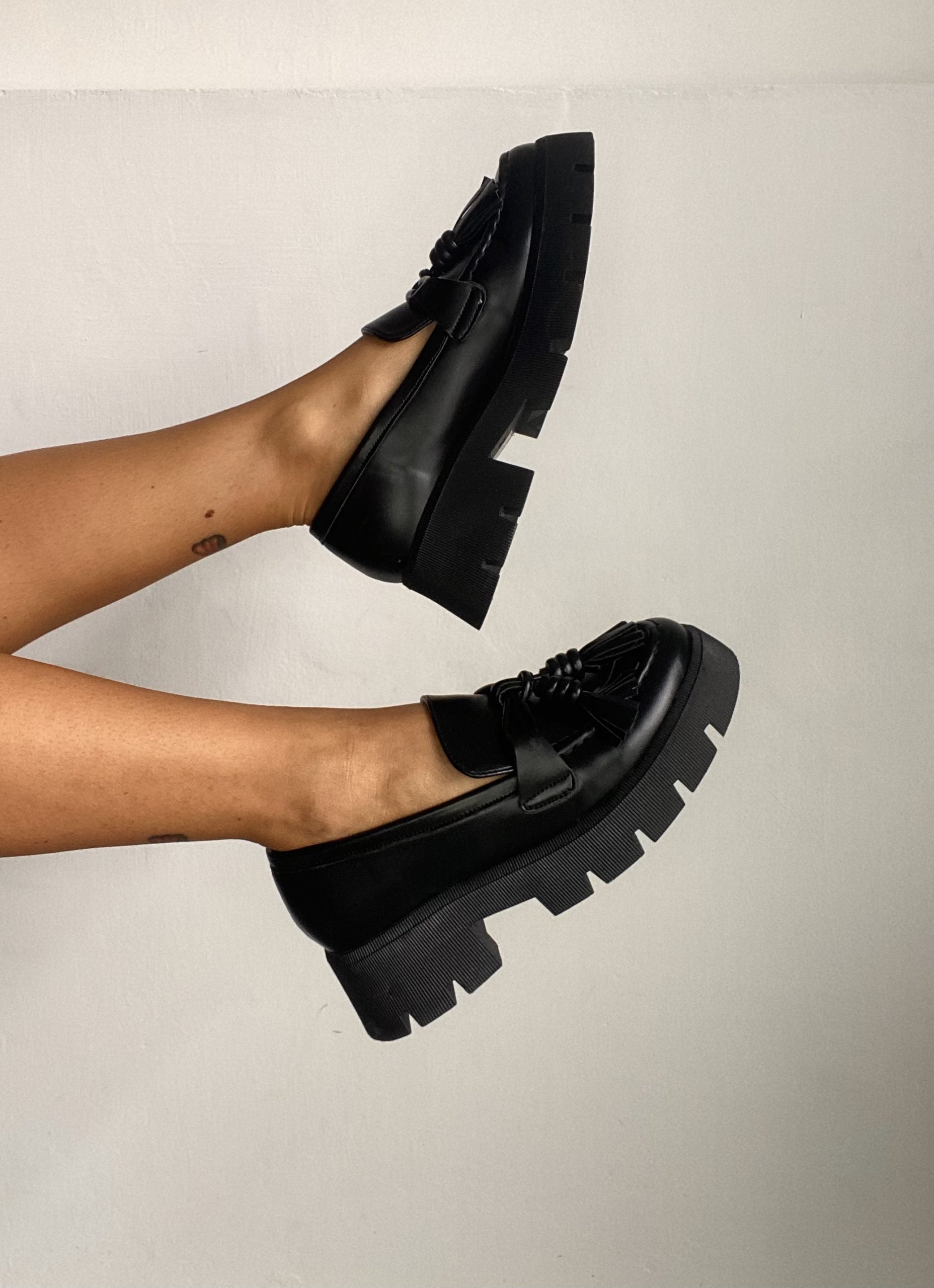 Decollete Platform Morsetto Dorato - Nero