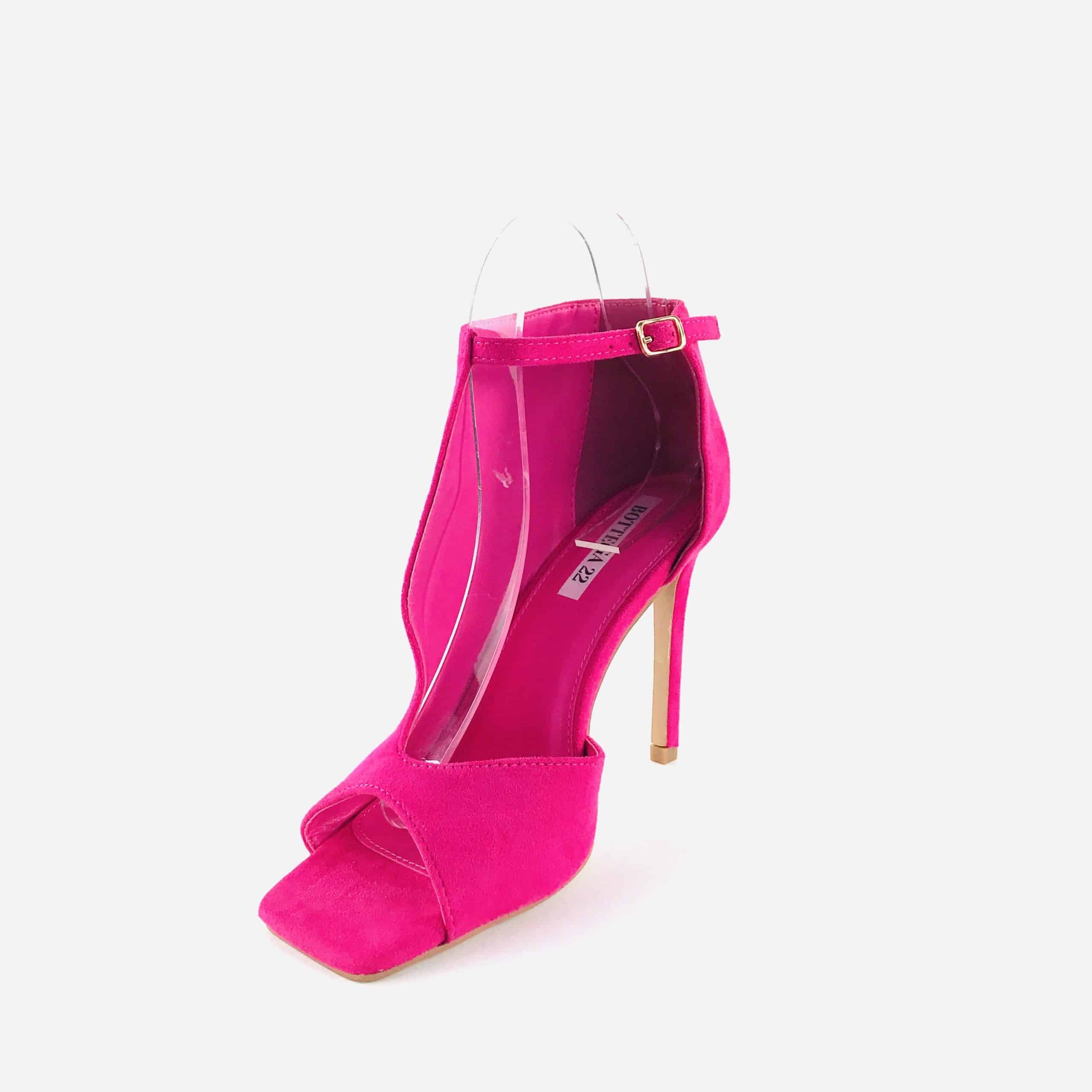 Tronchetto cut out spuntato - Simil Camoscio Fucsia