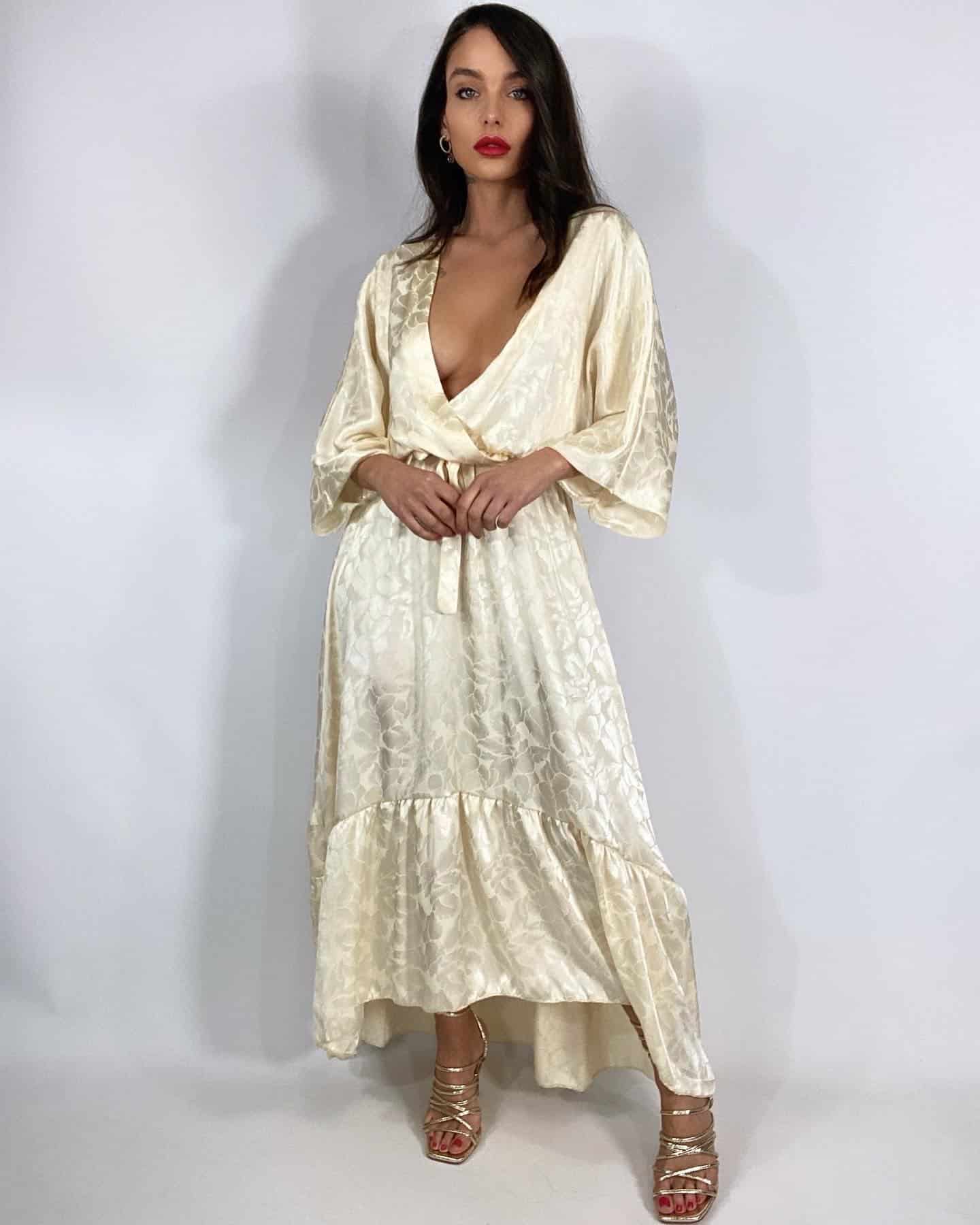 Maxi Dress Kimono - Crema.