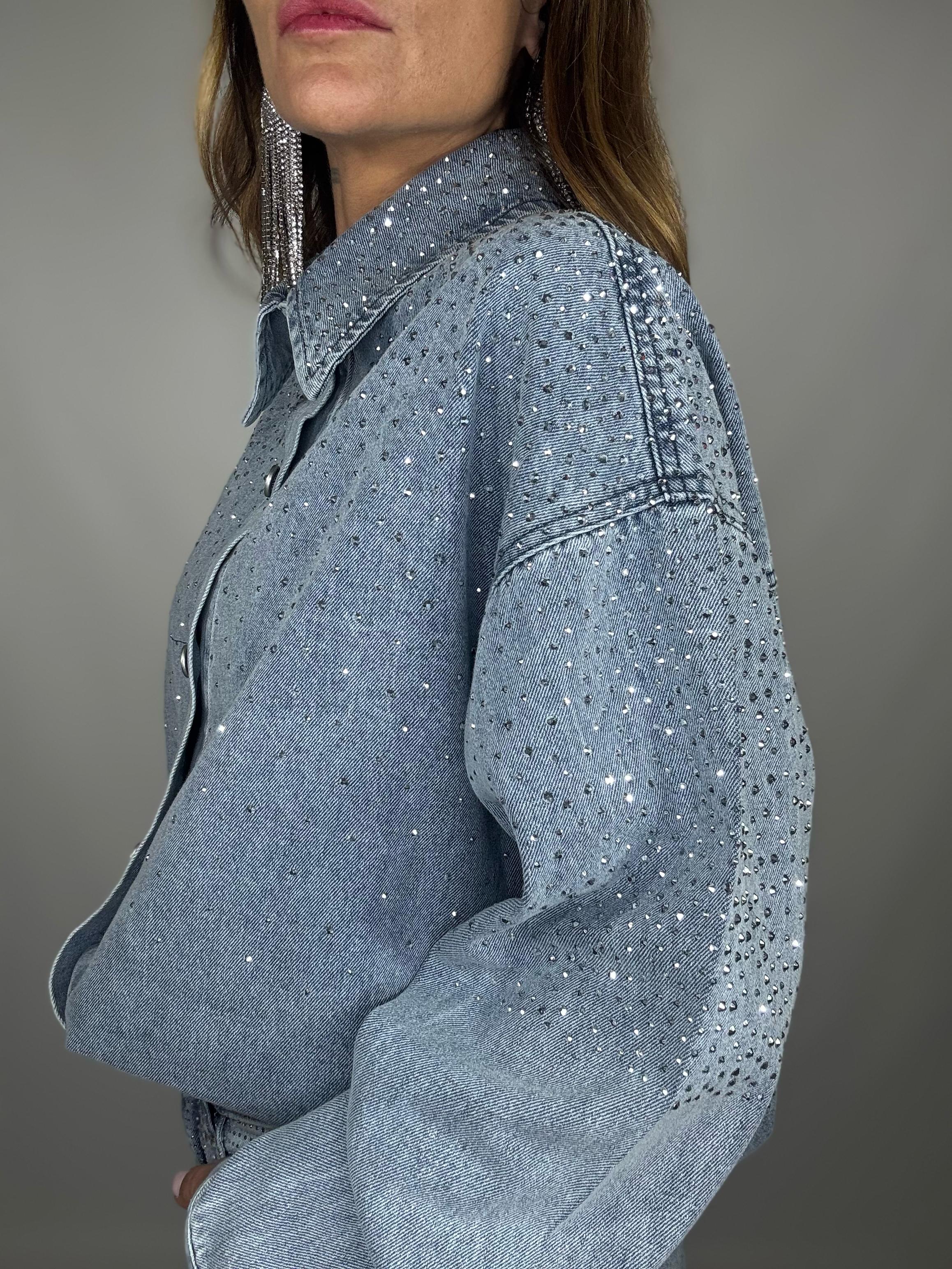 Camicia Jeans Strass - Denim chiaro