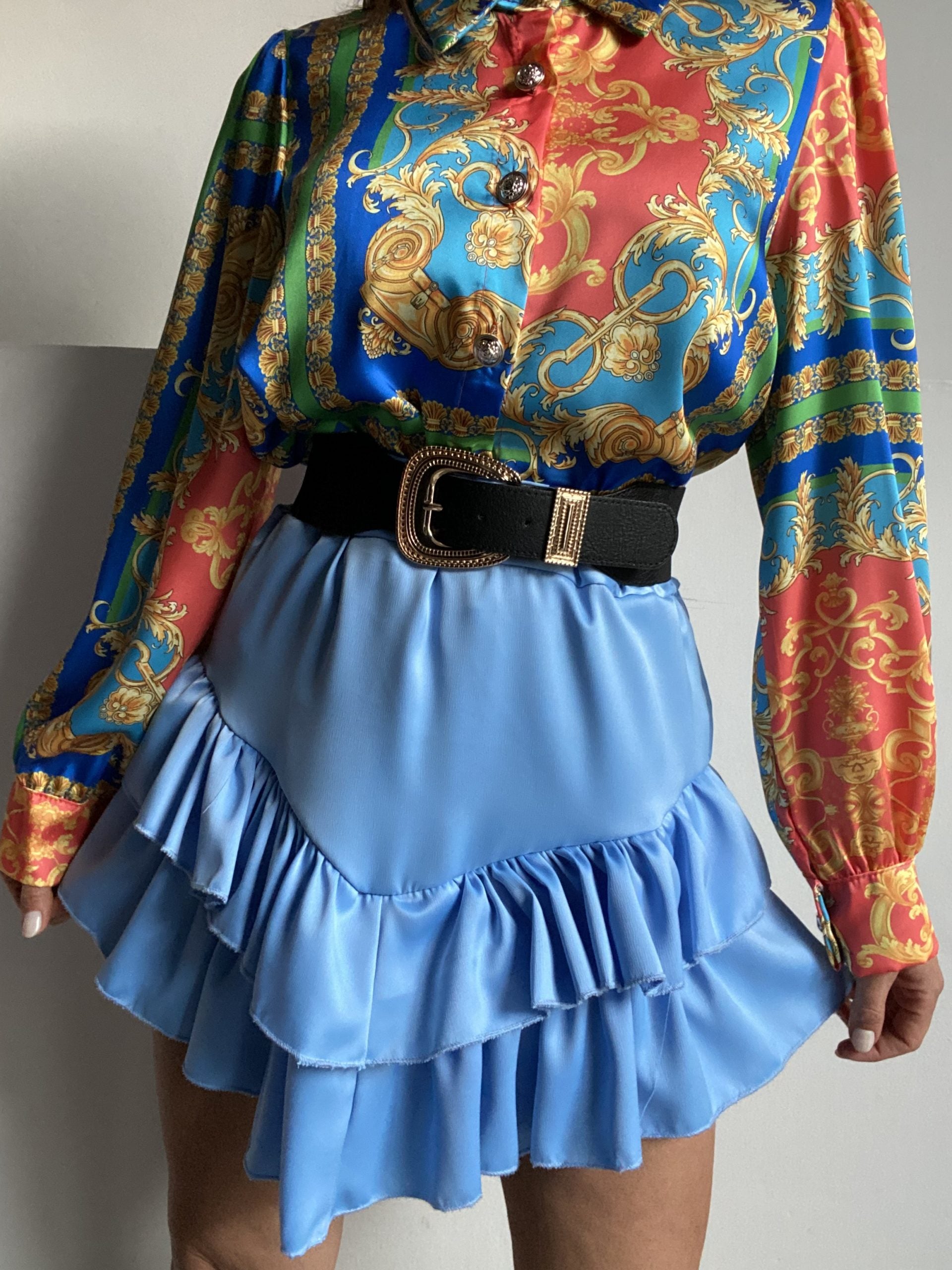 Mini Gonna Balze - Azzurro