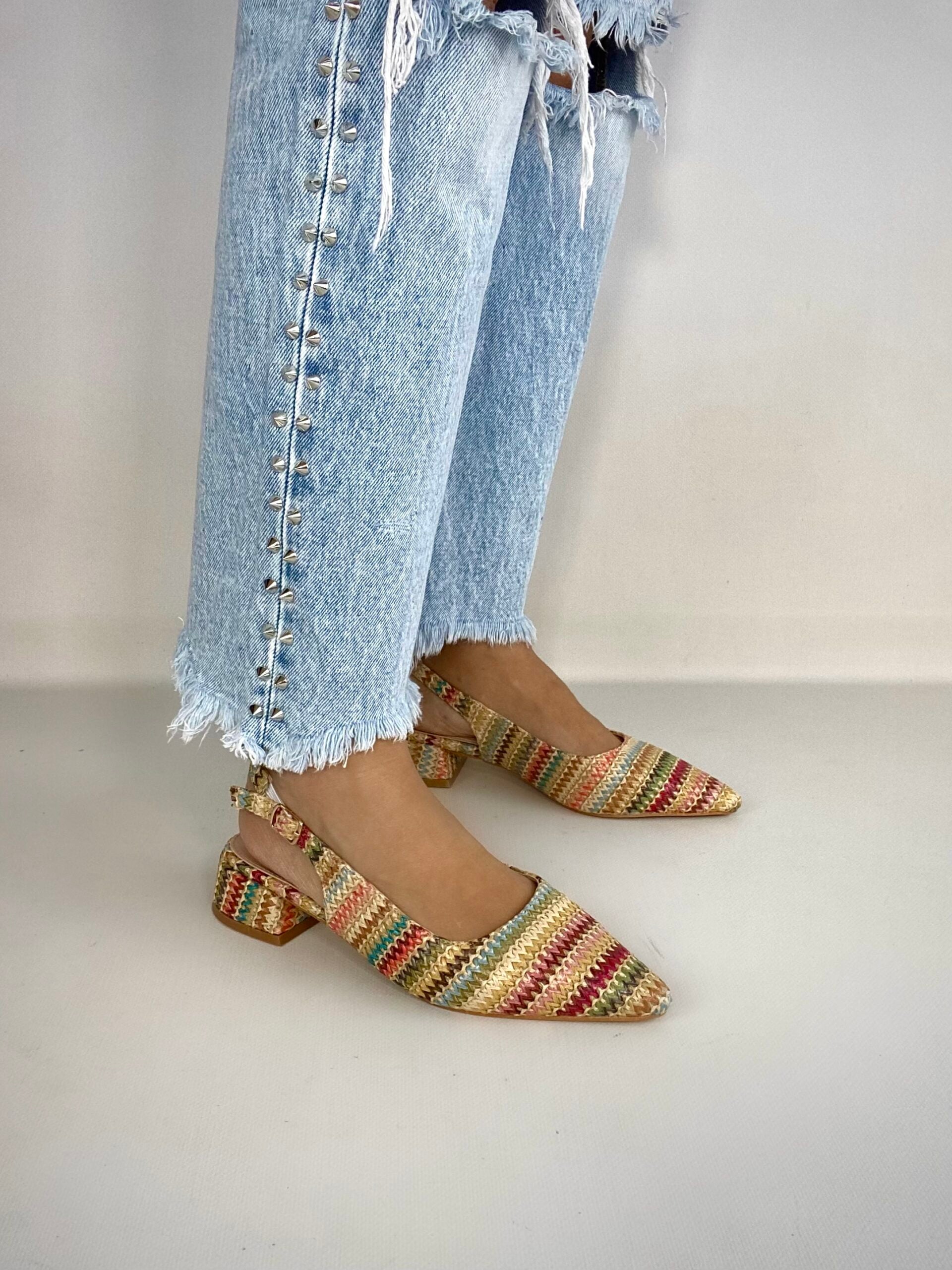 Slingback Baby Rafia - Multicolor