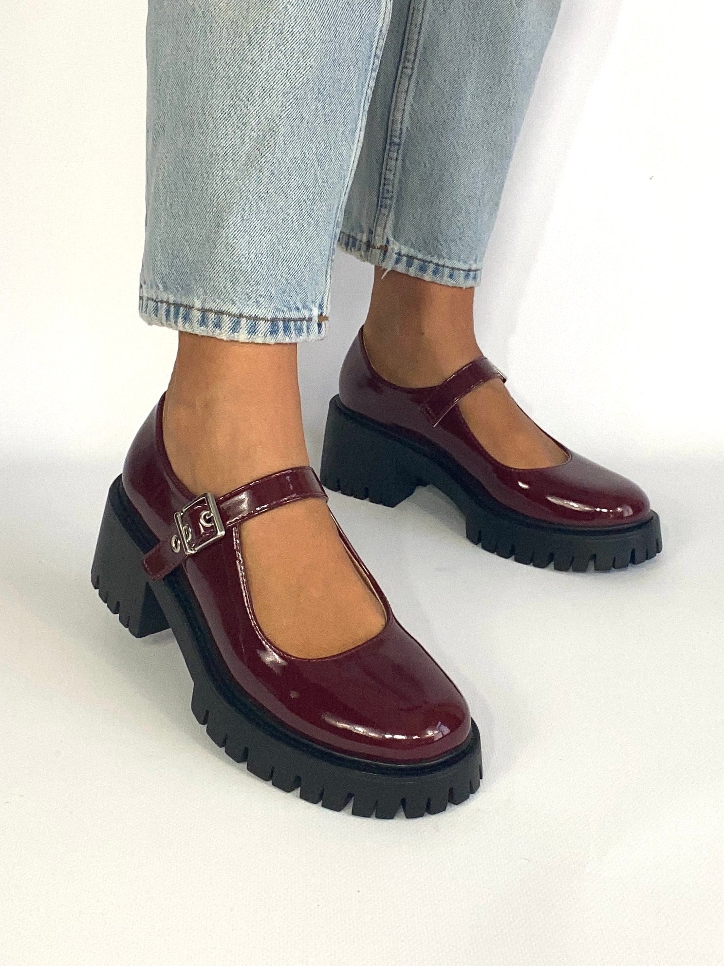 Beb? Platform con Cinturno - Vernice Bordeaux
