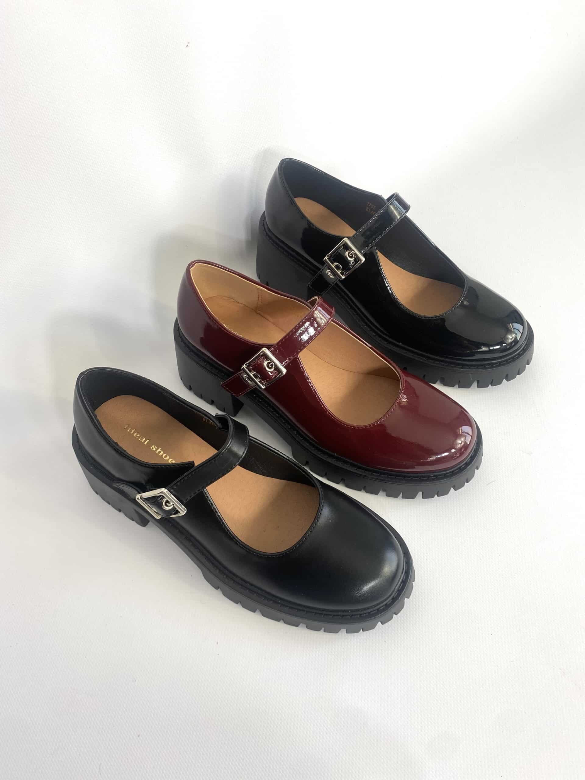 Bebè Platform con Cinturno - Simil Pelle Nero