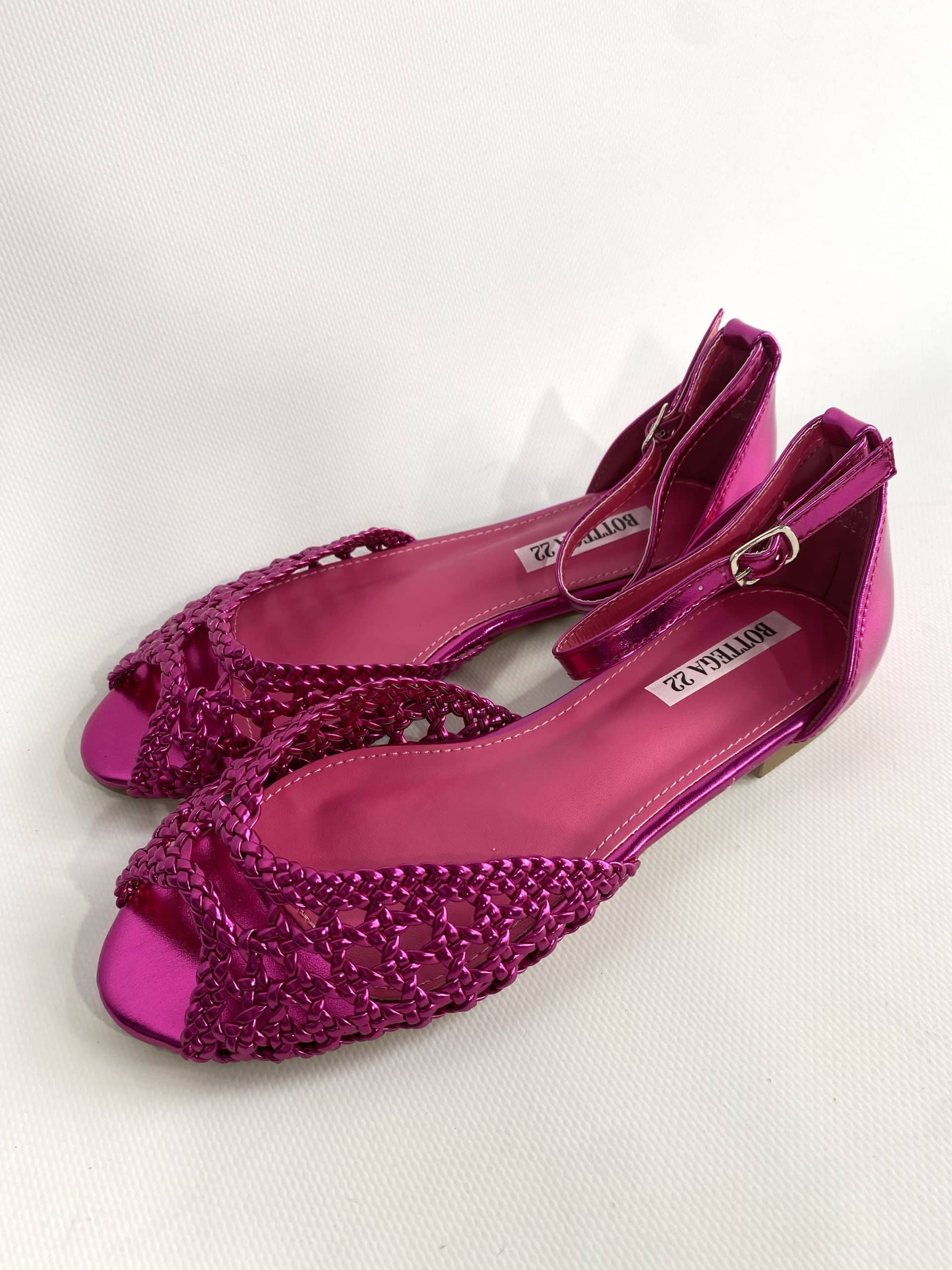 Sandali Flat Rafia - Fucsia.