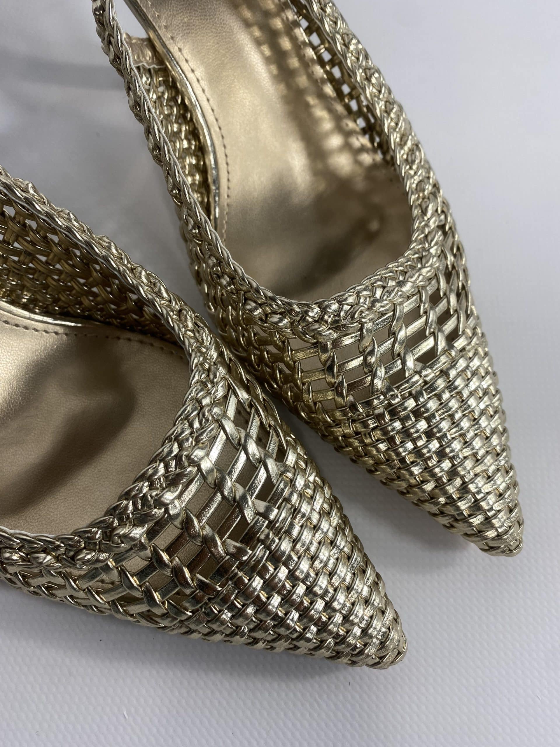Slingback New Rafia Medium Heels - Oro