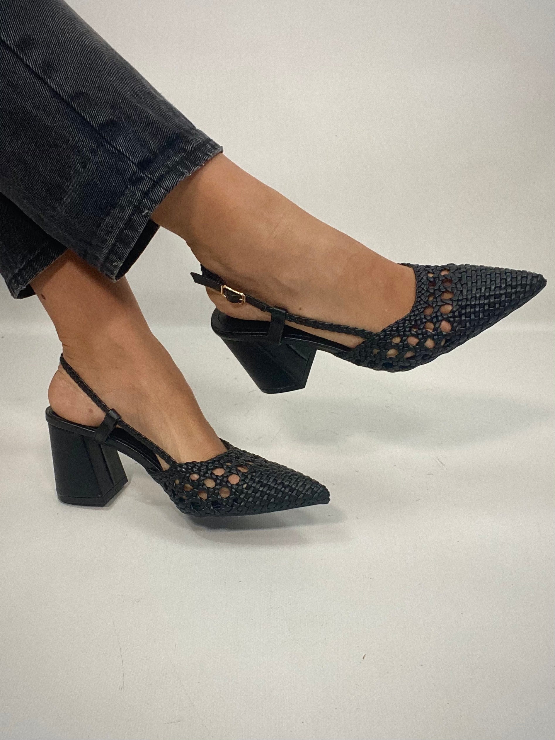 New Slingback Rafia Comfort Heels 2.0 - Nero