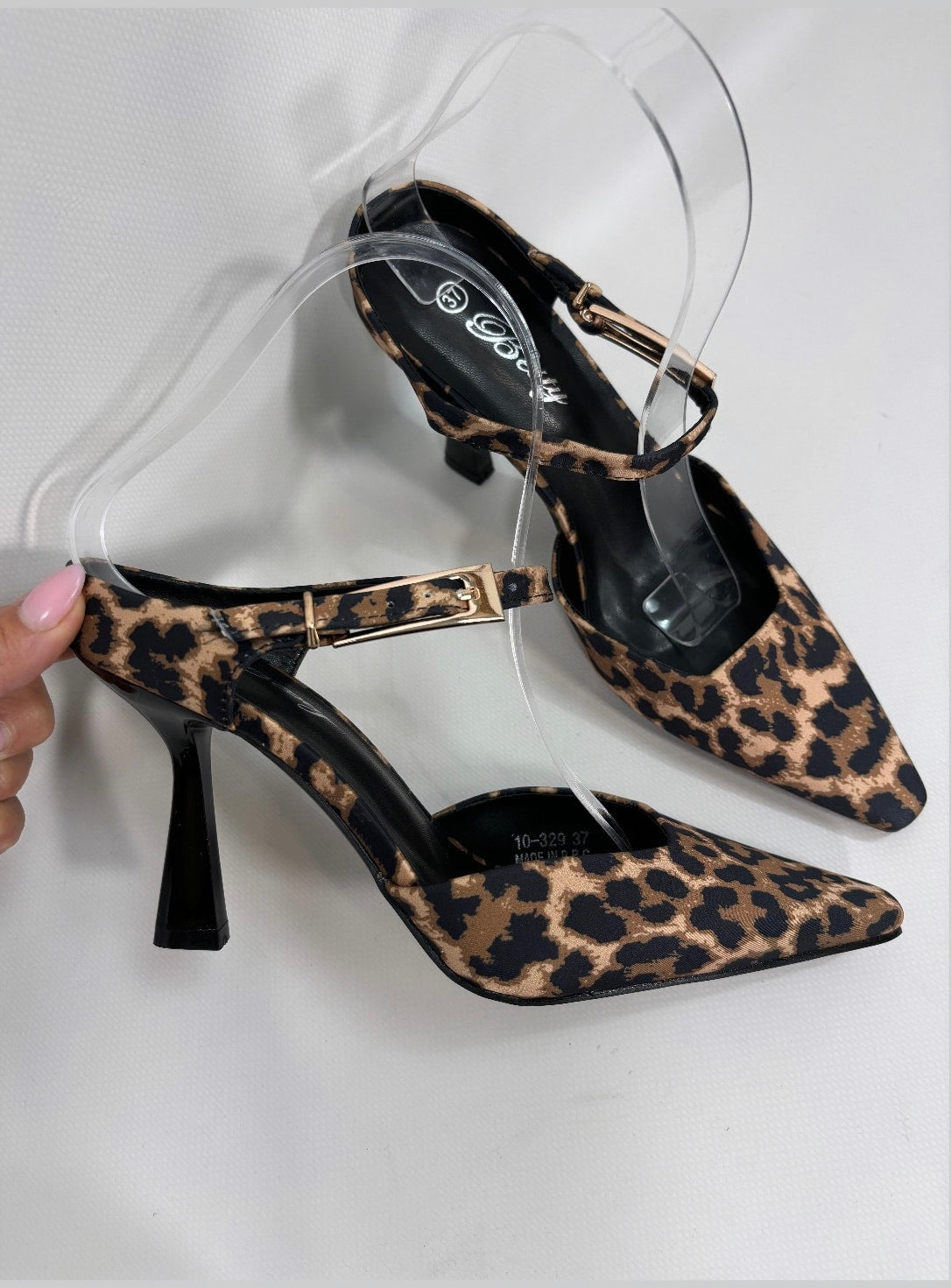 Sabot con Fibbietta e Tacco Medio - Leopardo