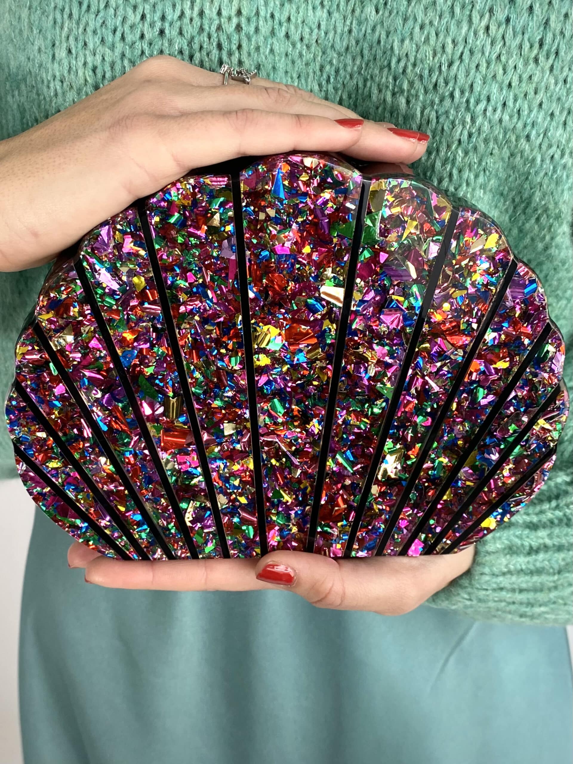 Clutch Conchiglia - Multicolor / Nero
