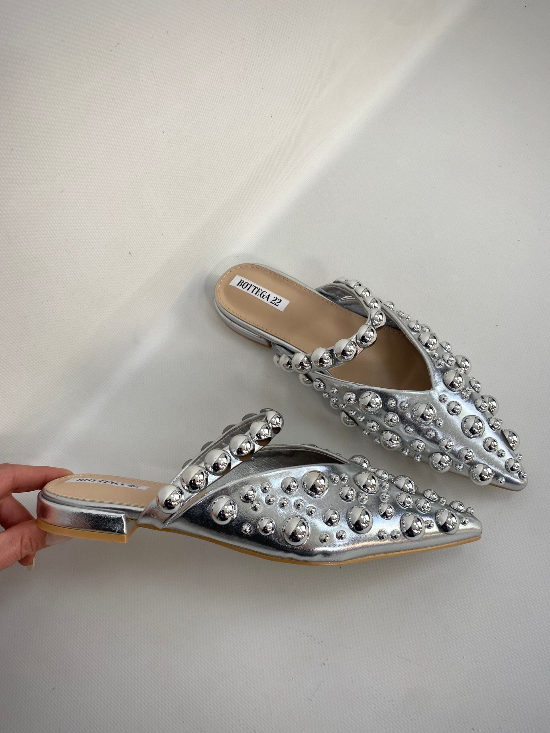 Sabot Con Borchie - Argento.