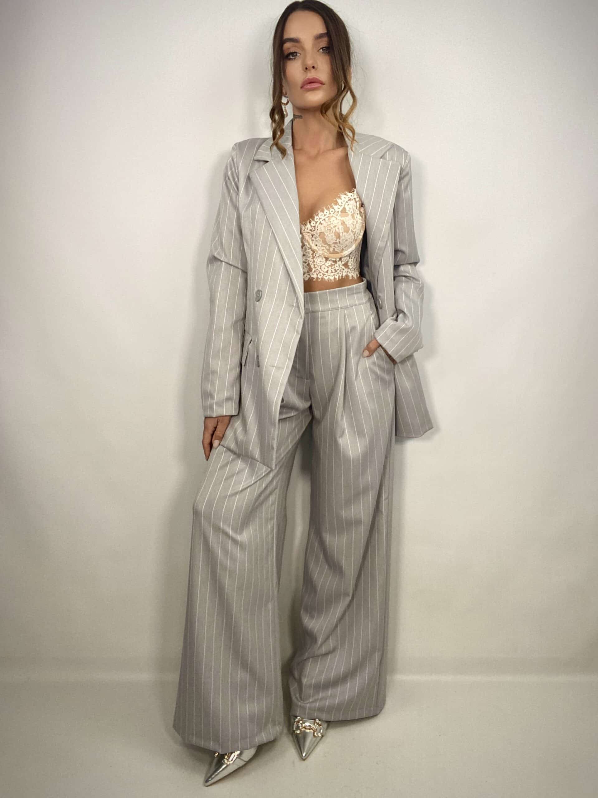 Corsetto Pizzo Cigliato con Bottoncini - Beige