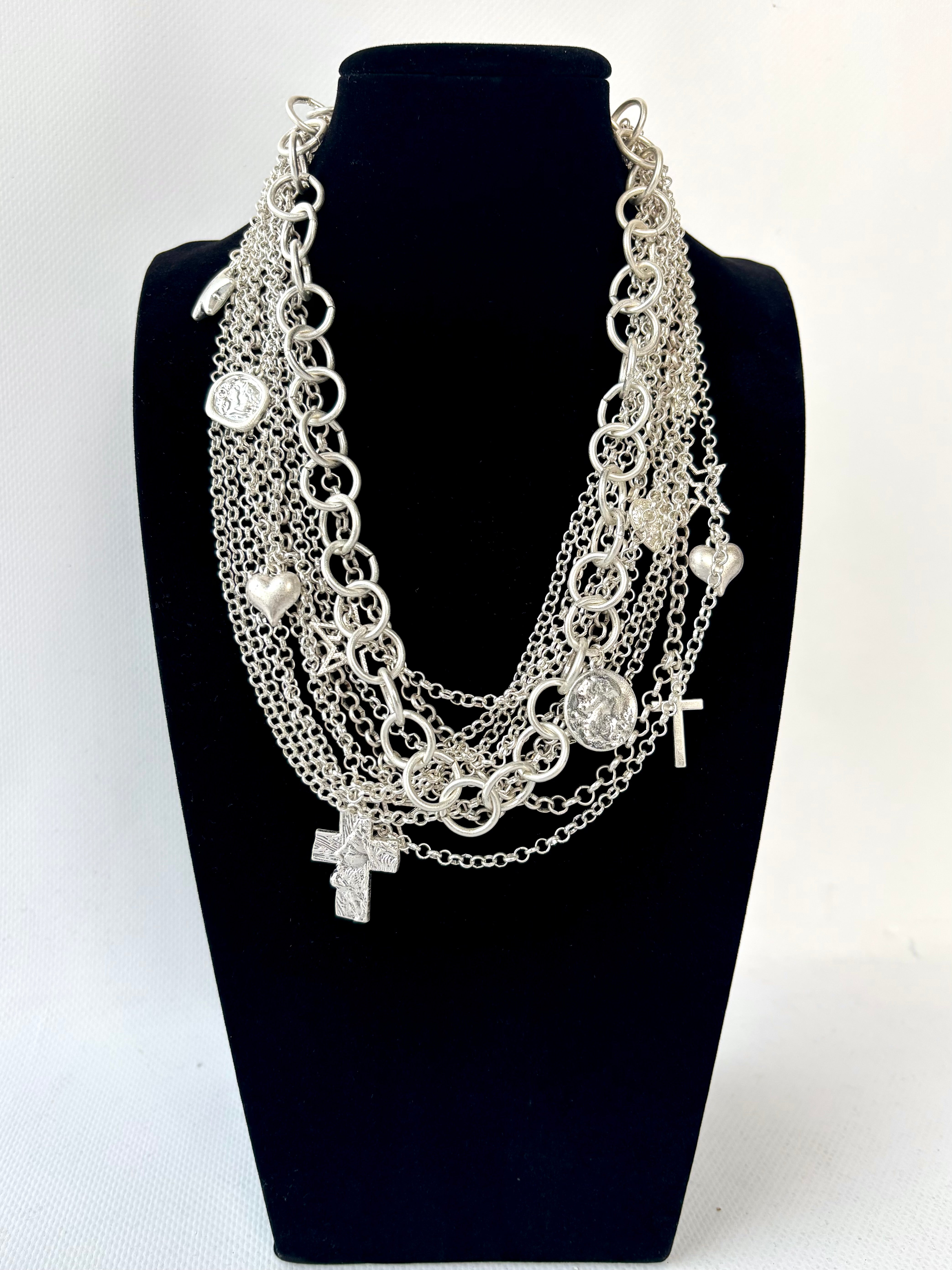 Collana Croci e Cuori - Argento.