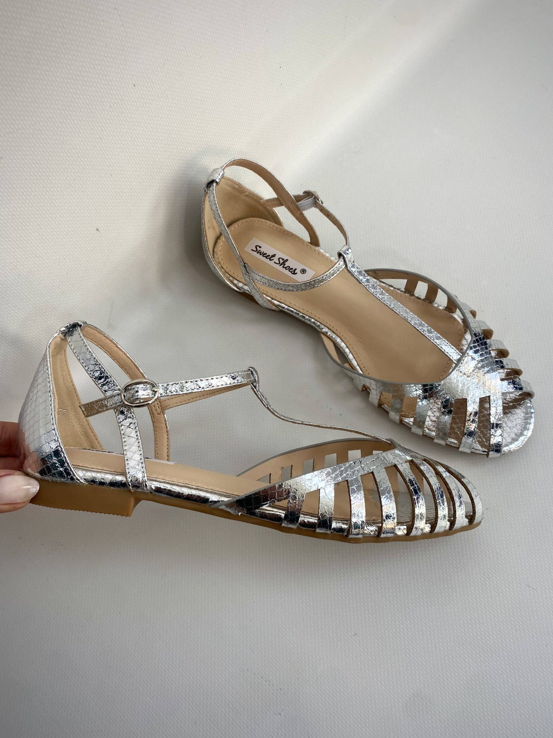Sandali New Silla Flat - Argento