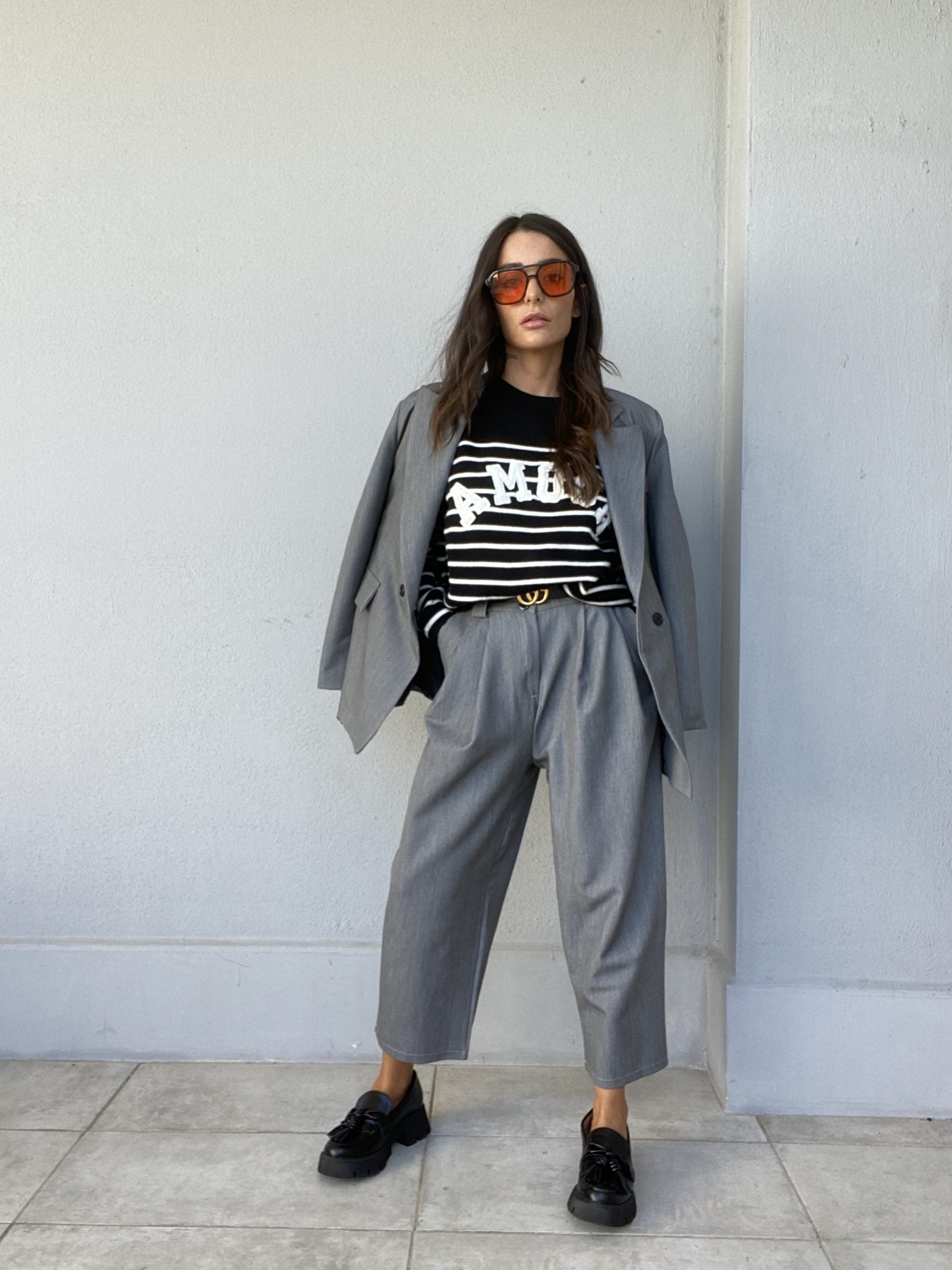 Pantaloni Completo Pinces - Grigio Scuro