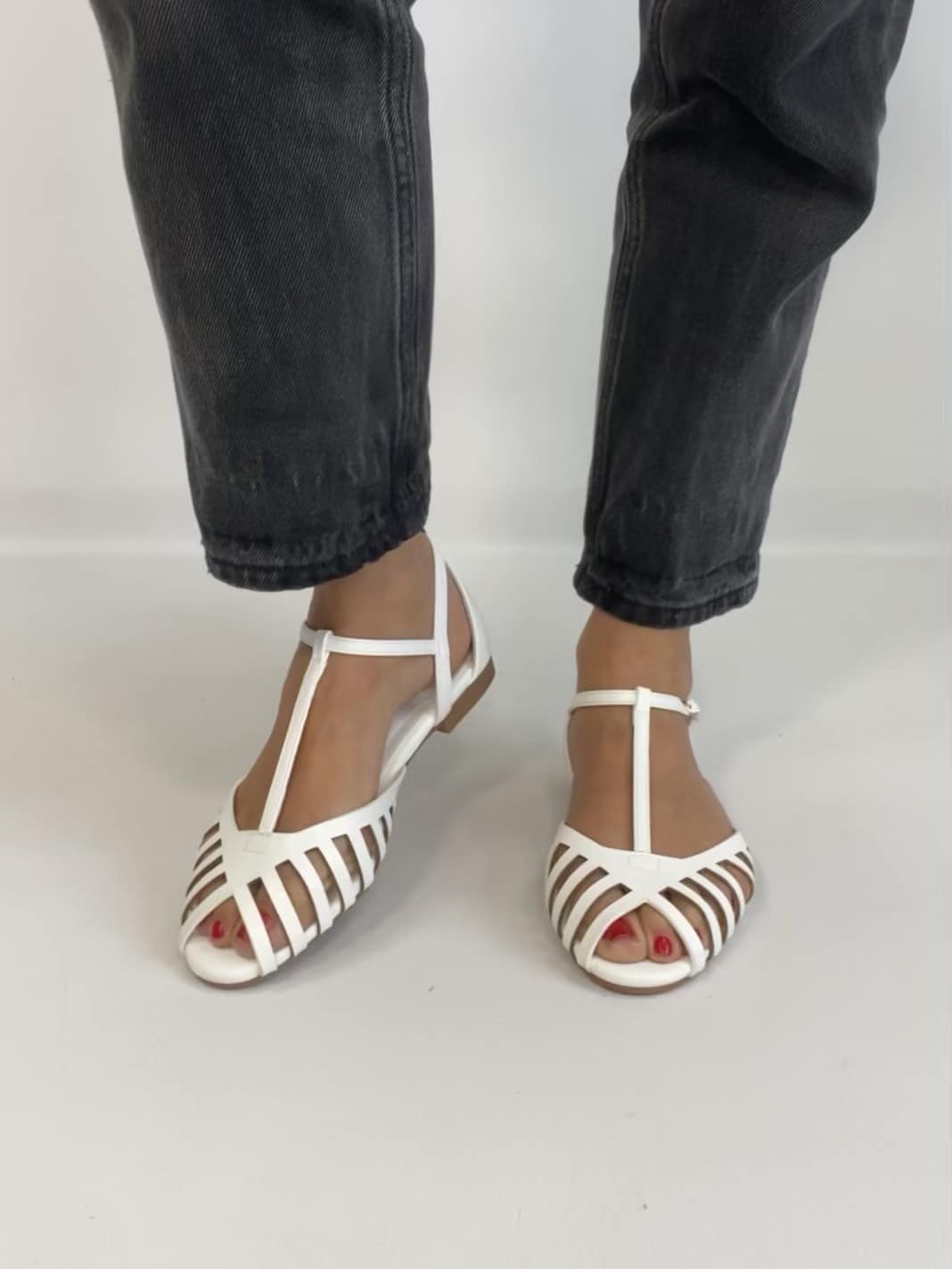 Sandali New Silla Flat - Bianco