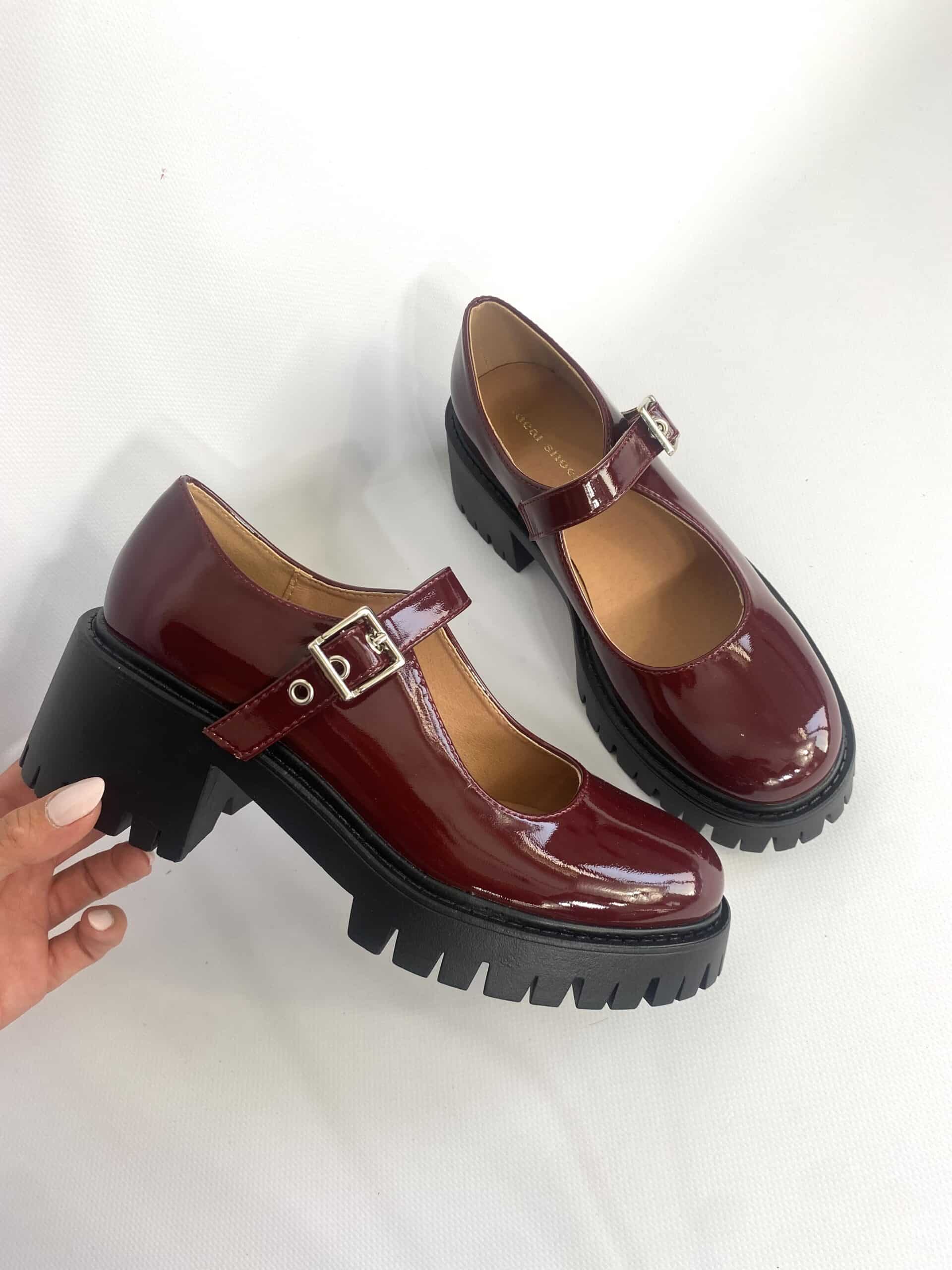 Beb? Platform con Cinturno - Vernice Bordeaux