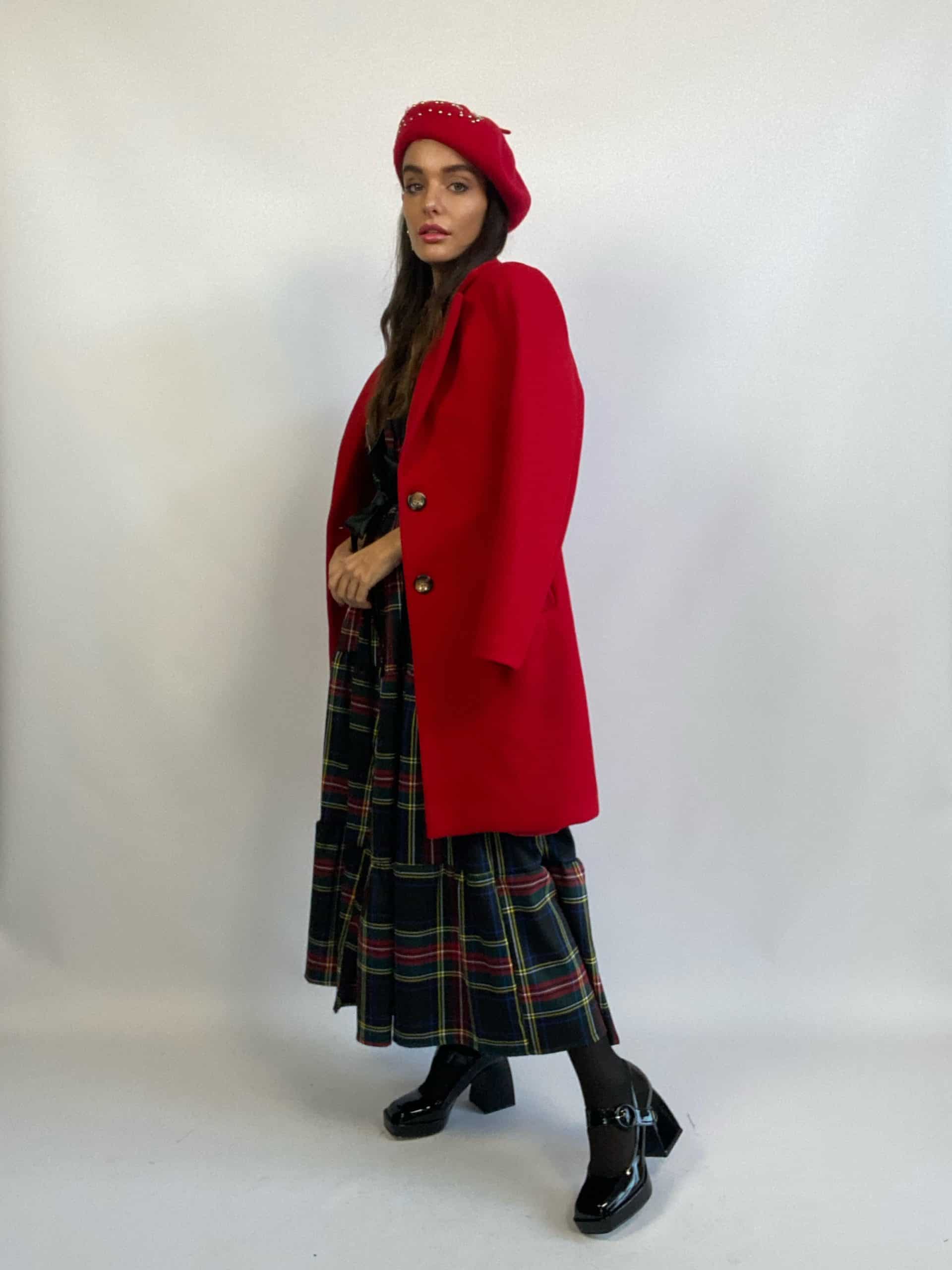Maxi Dress Tartan - Nero