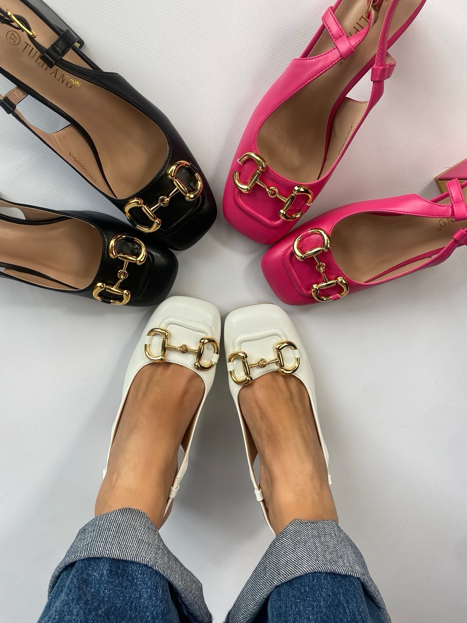 Slingback Morsetto Dorato - Fucsia