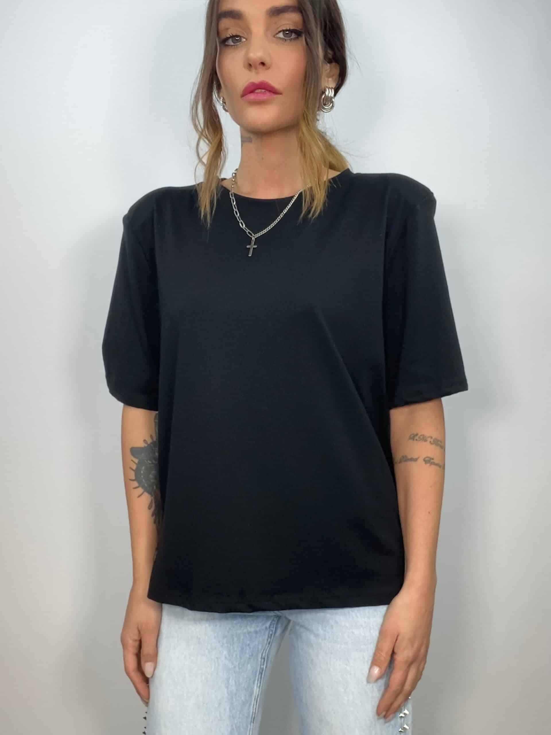 T-shirt Con Spalline - Nero