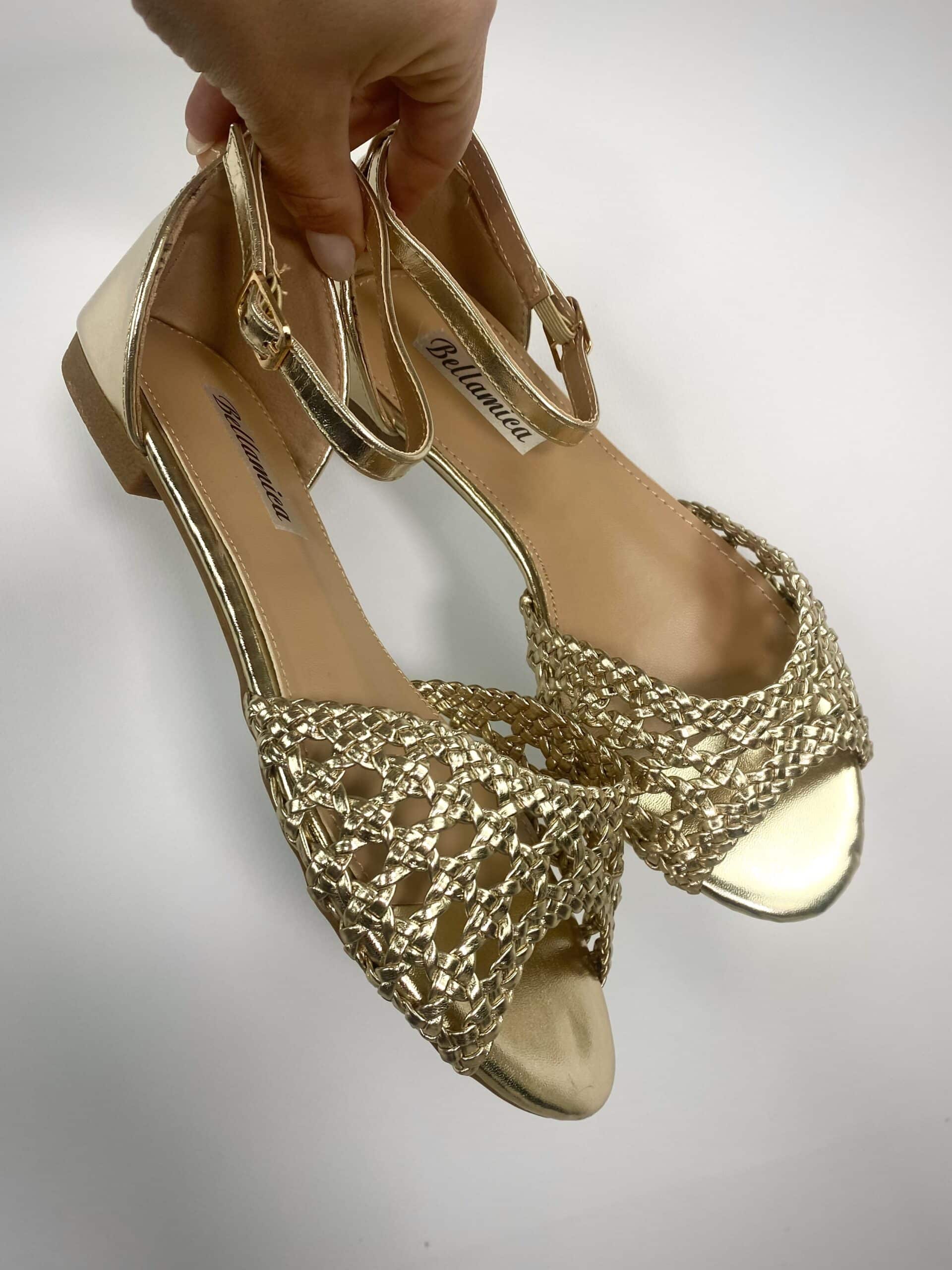 New Sandali Flat Rafia - Oro