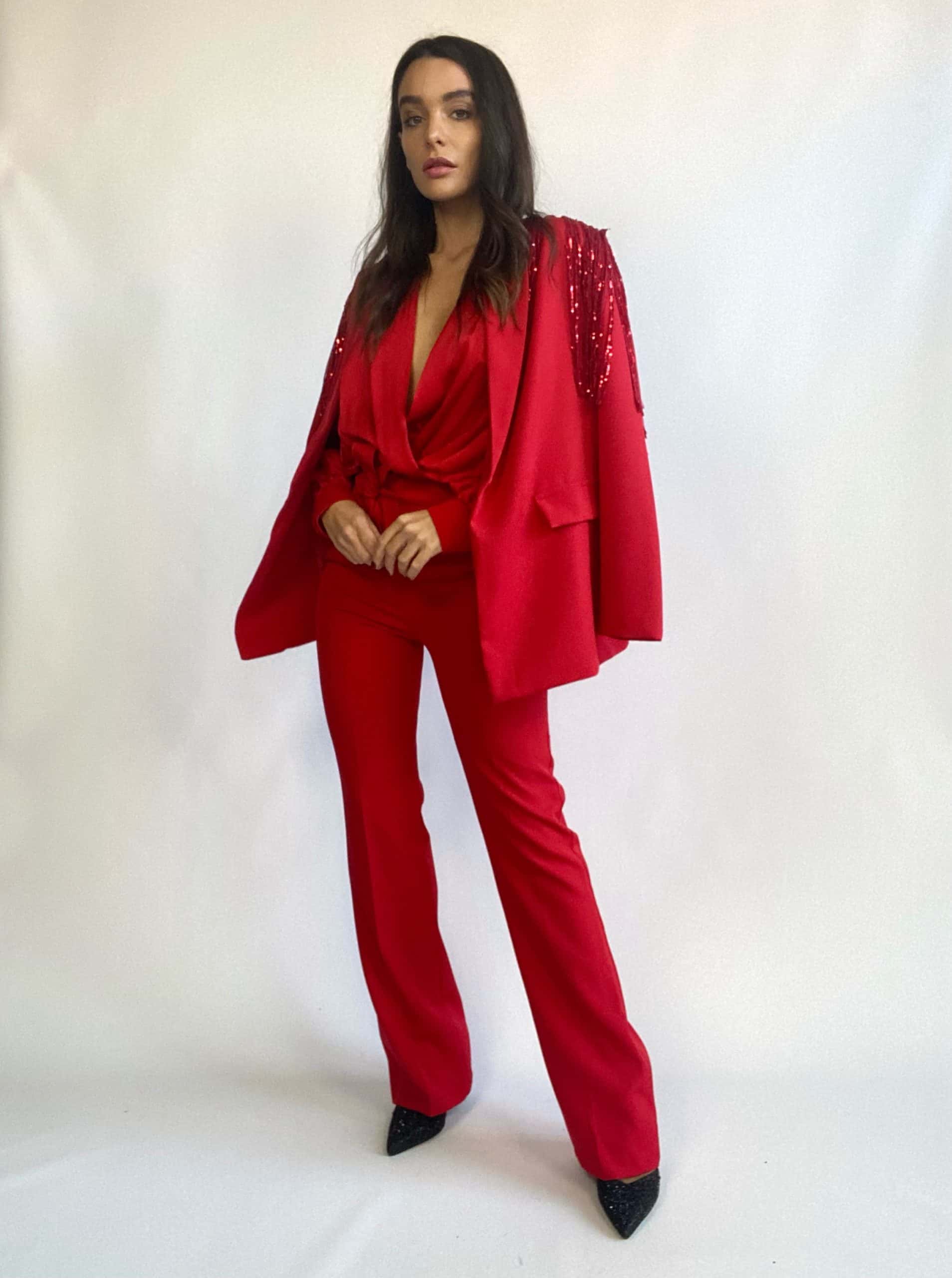 Blazer Completo Paillettes - Nero