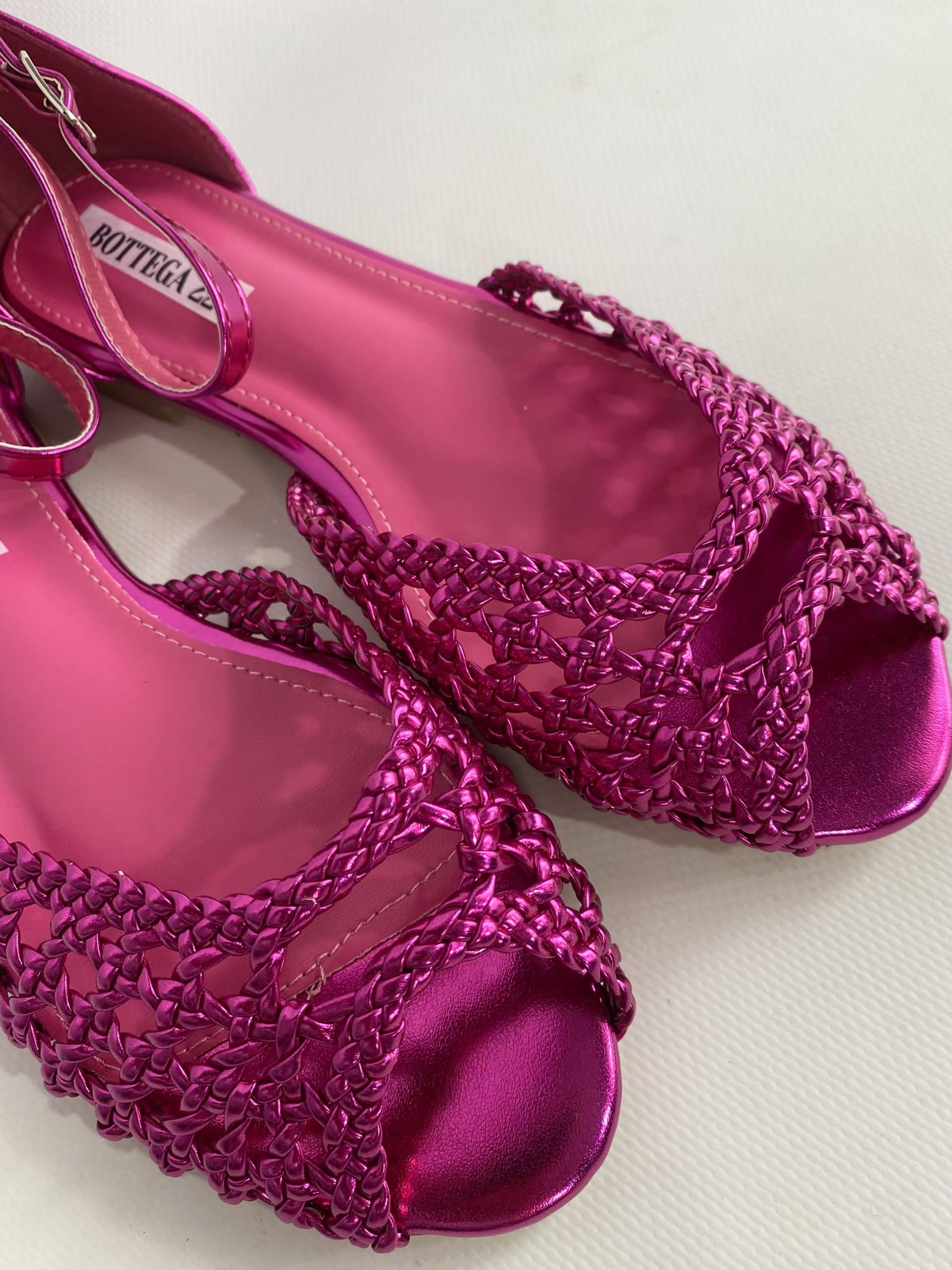Sandali Flat Rafia - Fucsia.