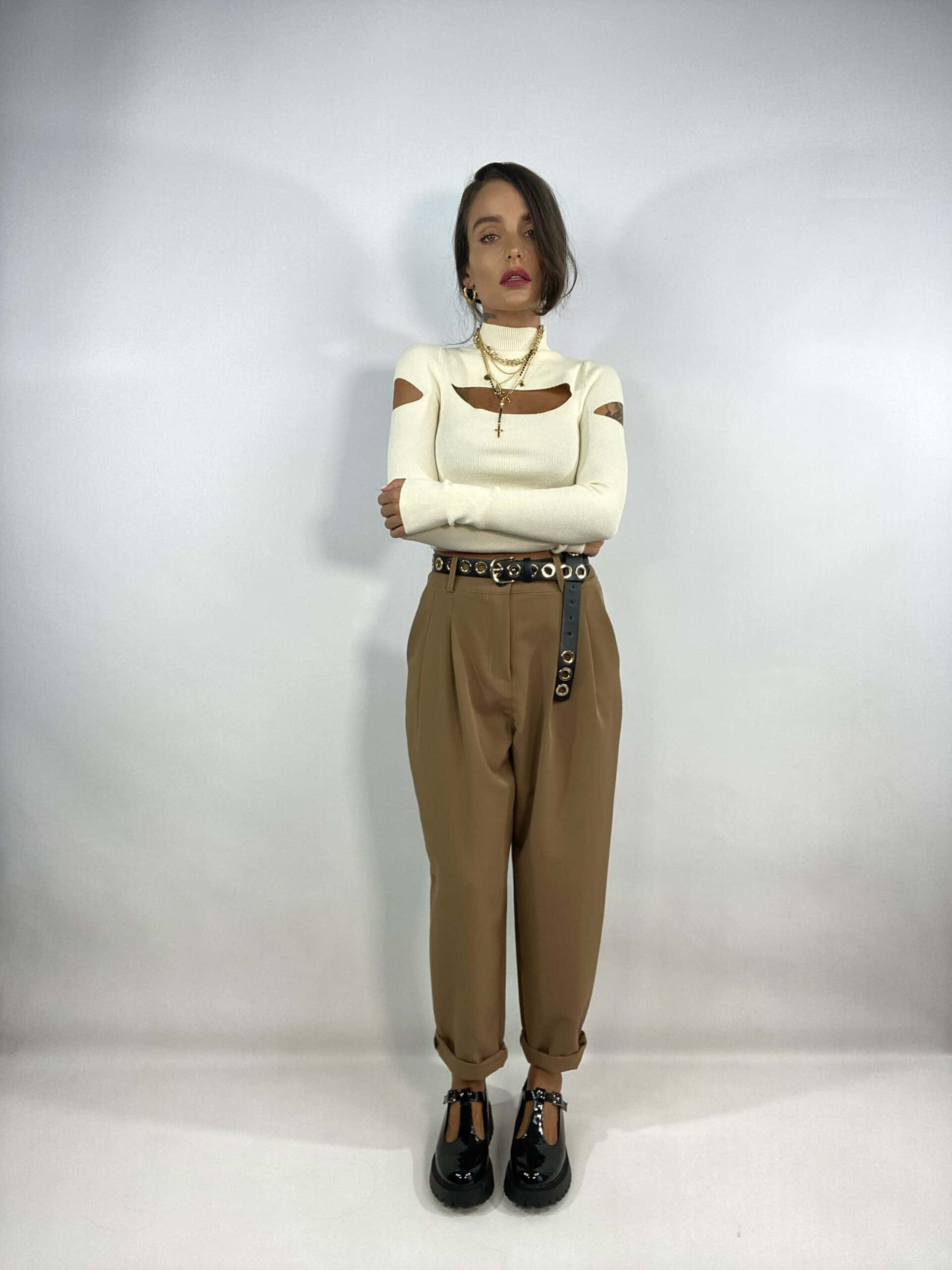 New Pantaloni Doppia Pinces - Fango