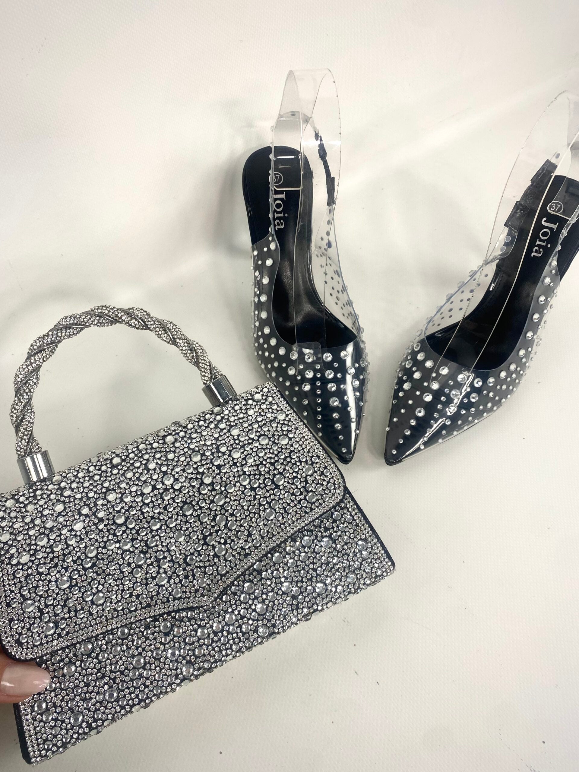 Slingback Crystal - Nero Diamond
