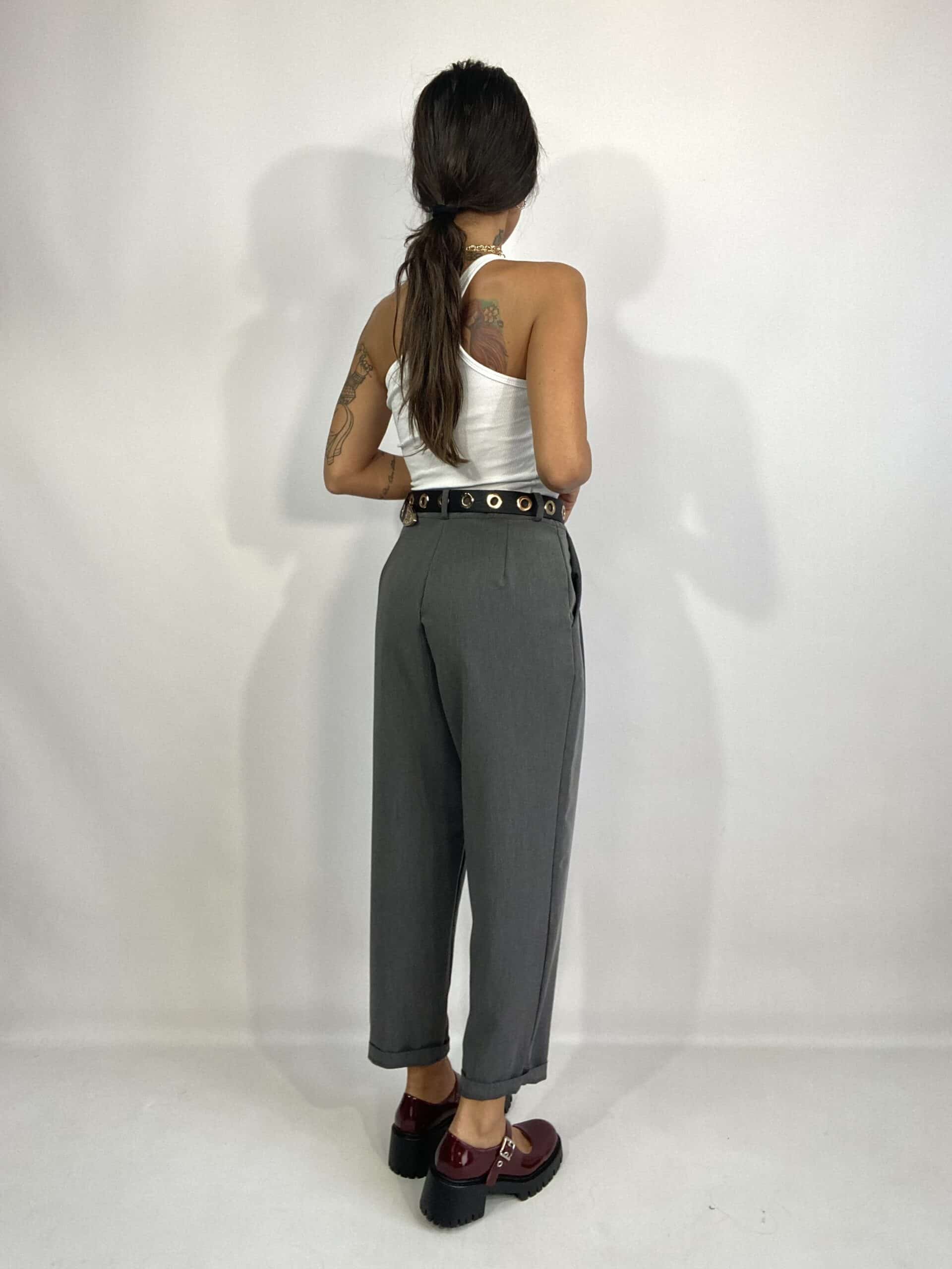 Pantaloni Doppia Pinces - Grigio Antracite
