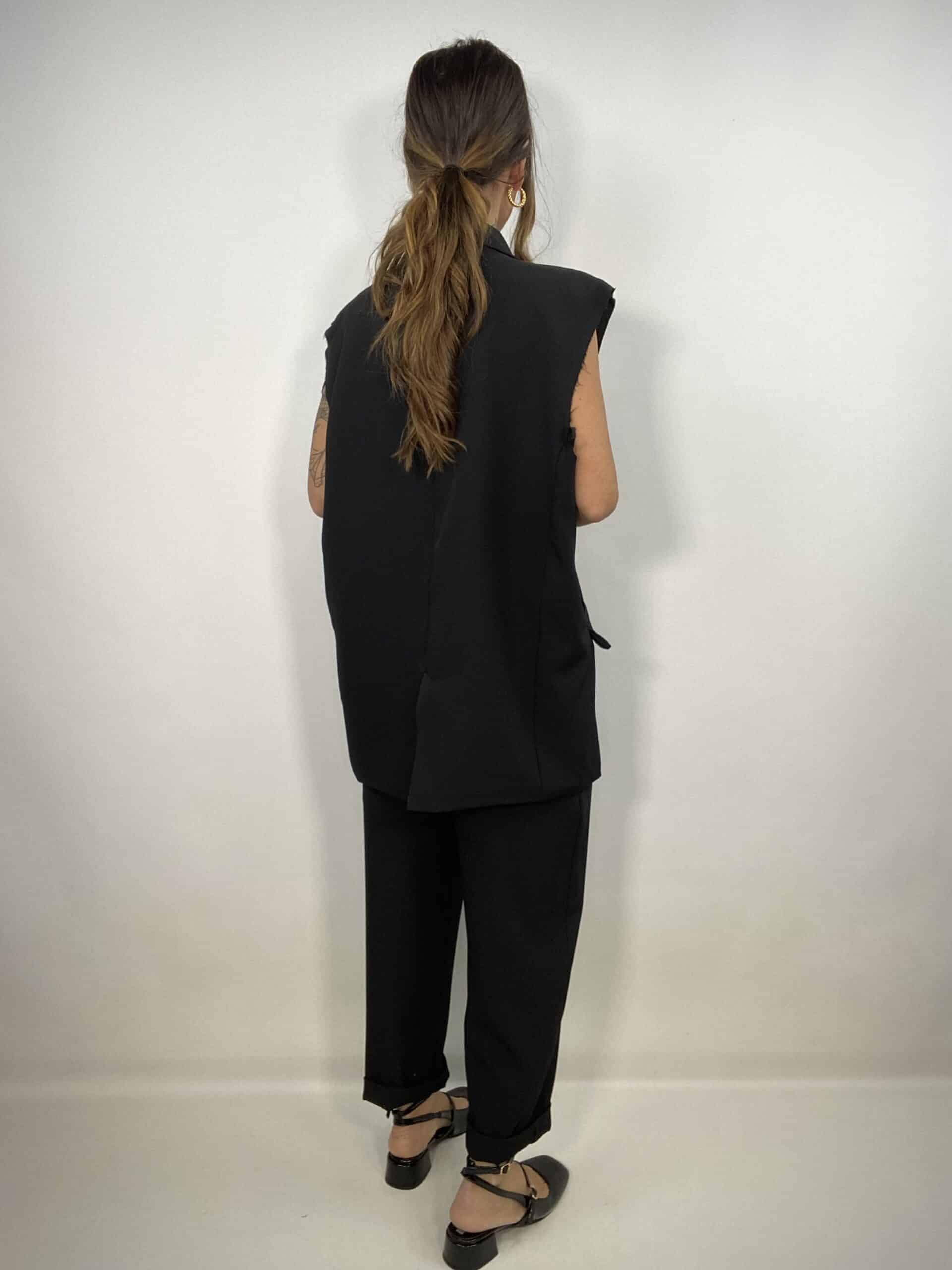 Pantaloni Doppia Pinces Relaxed Fit - Nero
