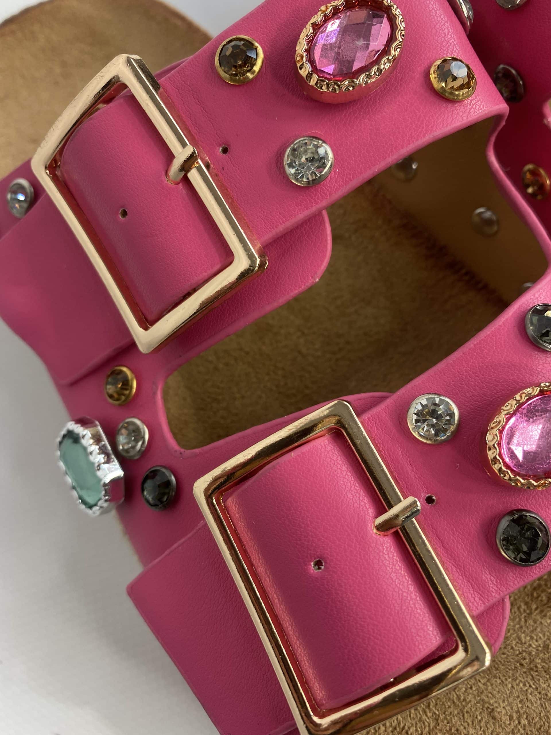 Sandali Platform con Pietre - Fucsia