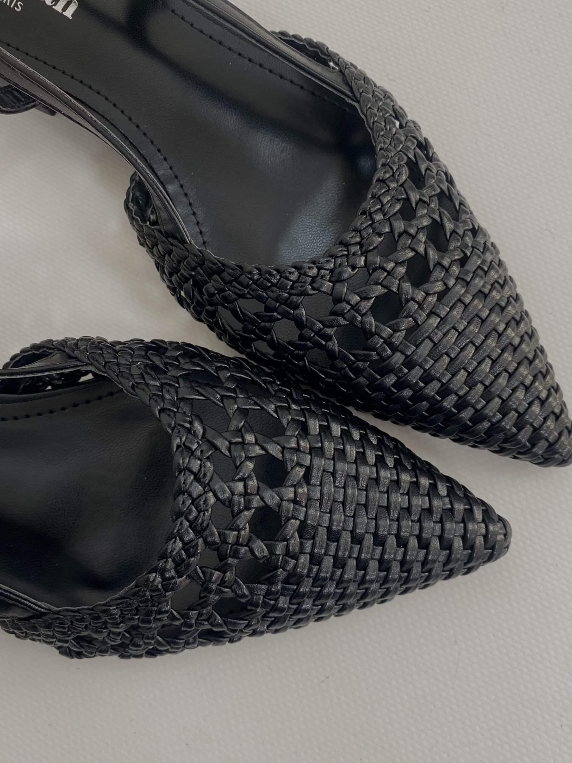 New Slingback Flat Rafia - Nero