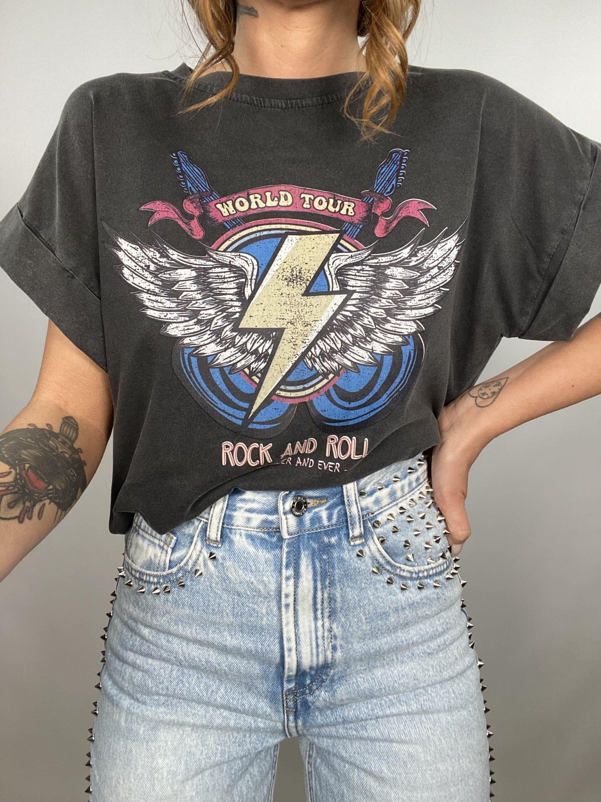 T-shirt Acid Wash - Fulmini con Ali