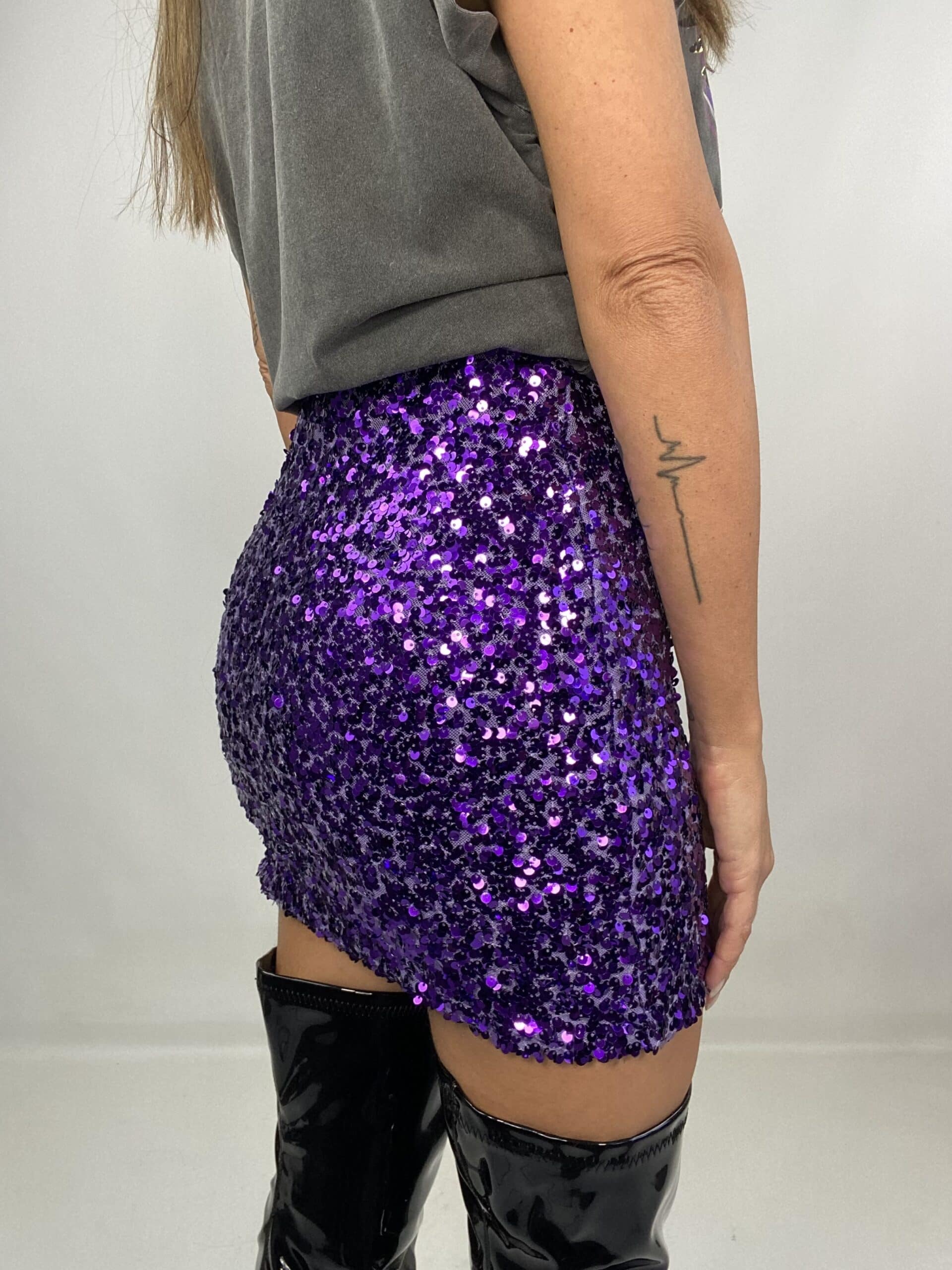 Mini Gonna Paillettes - Viola