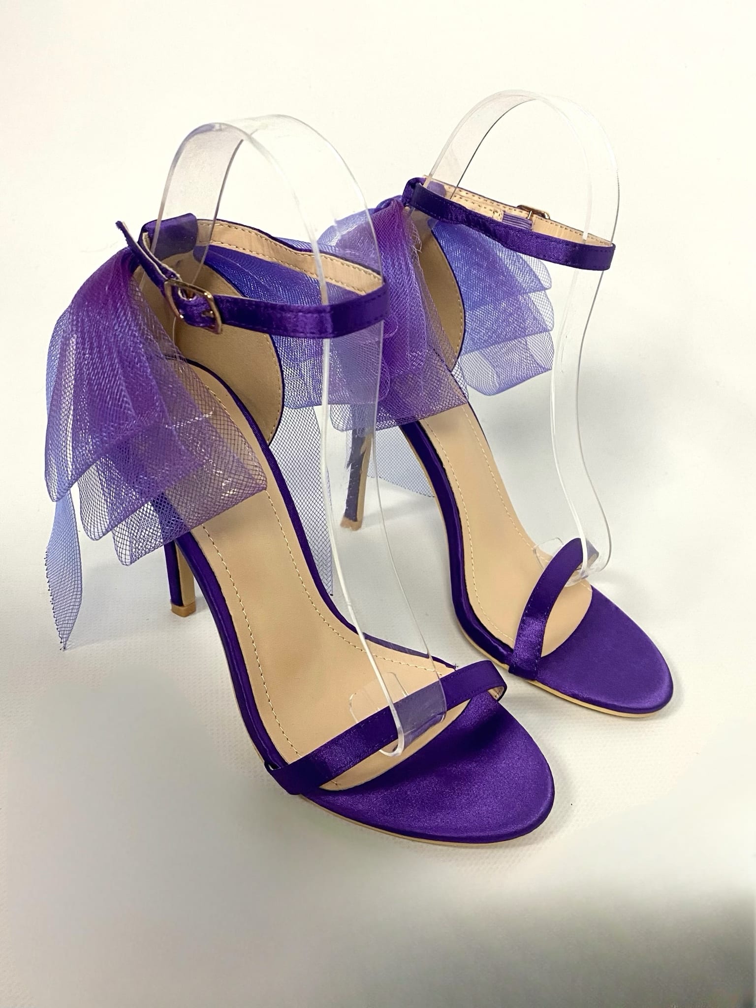 Sandalo con Fiocco in Tulle - Viola