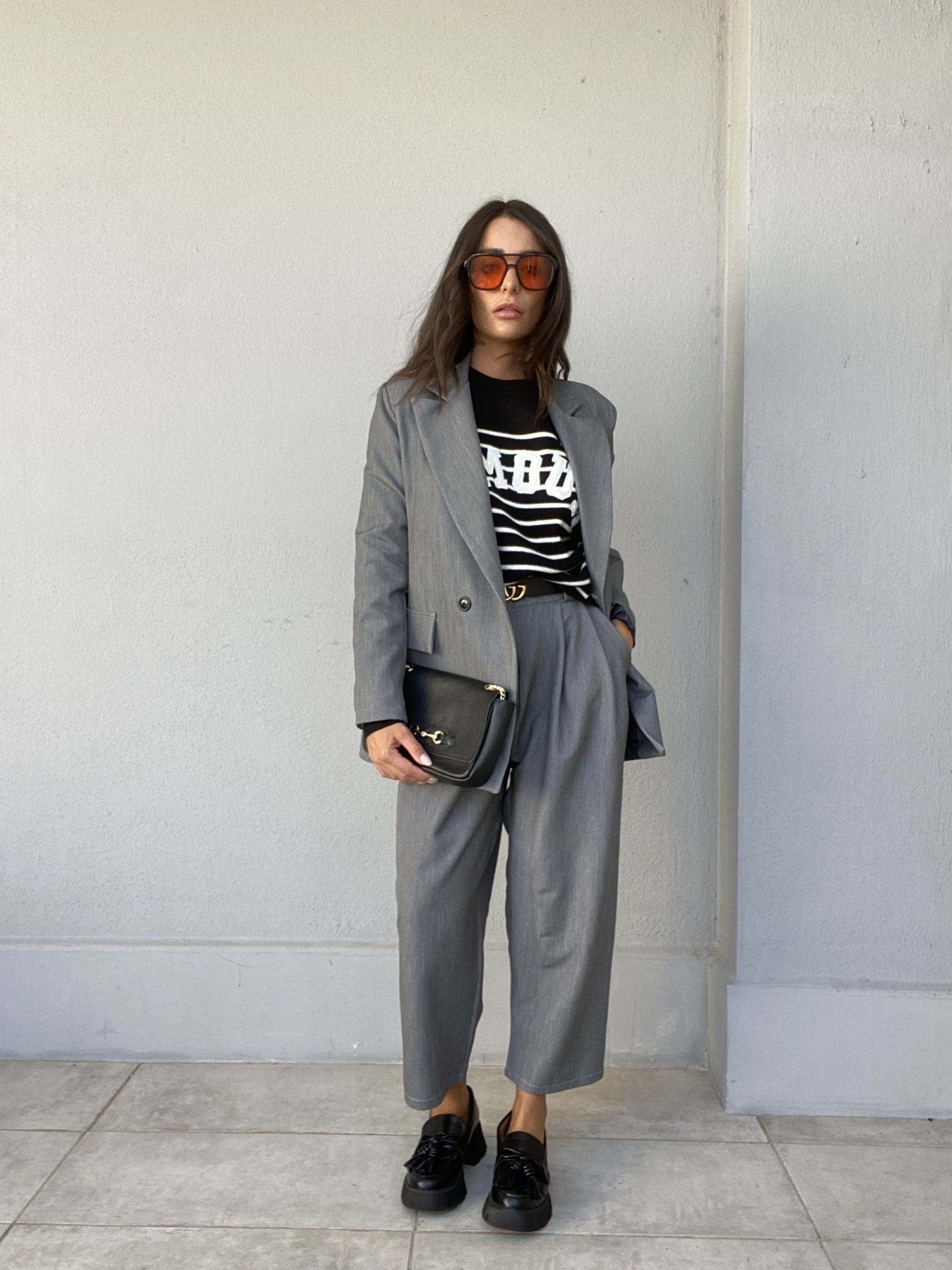 Pantaloni Completo Pinces - Grigio Scuro