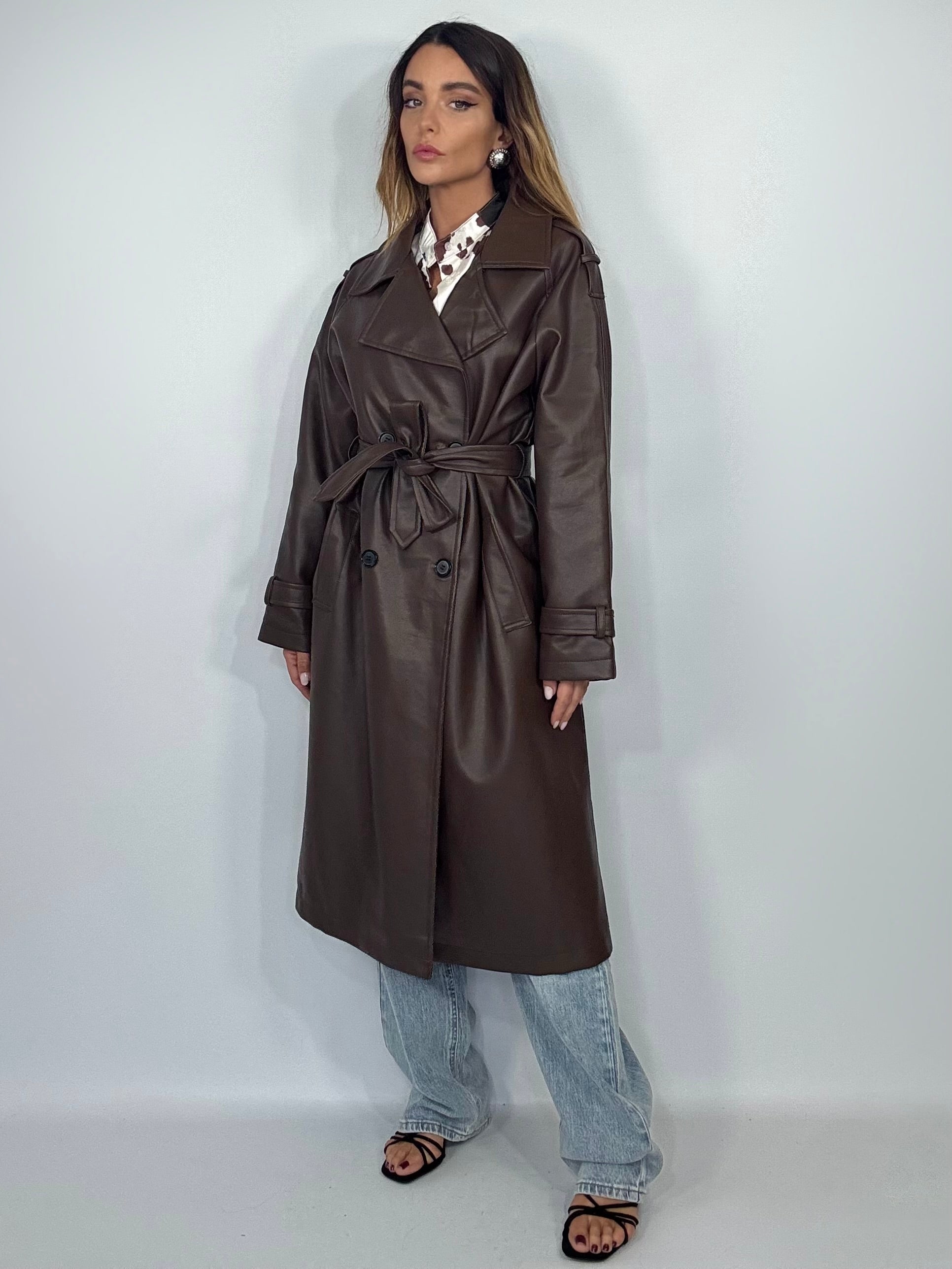 Trench Oversize Ecopelle  - Testa di Moro.