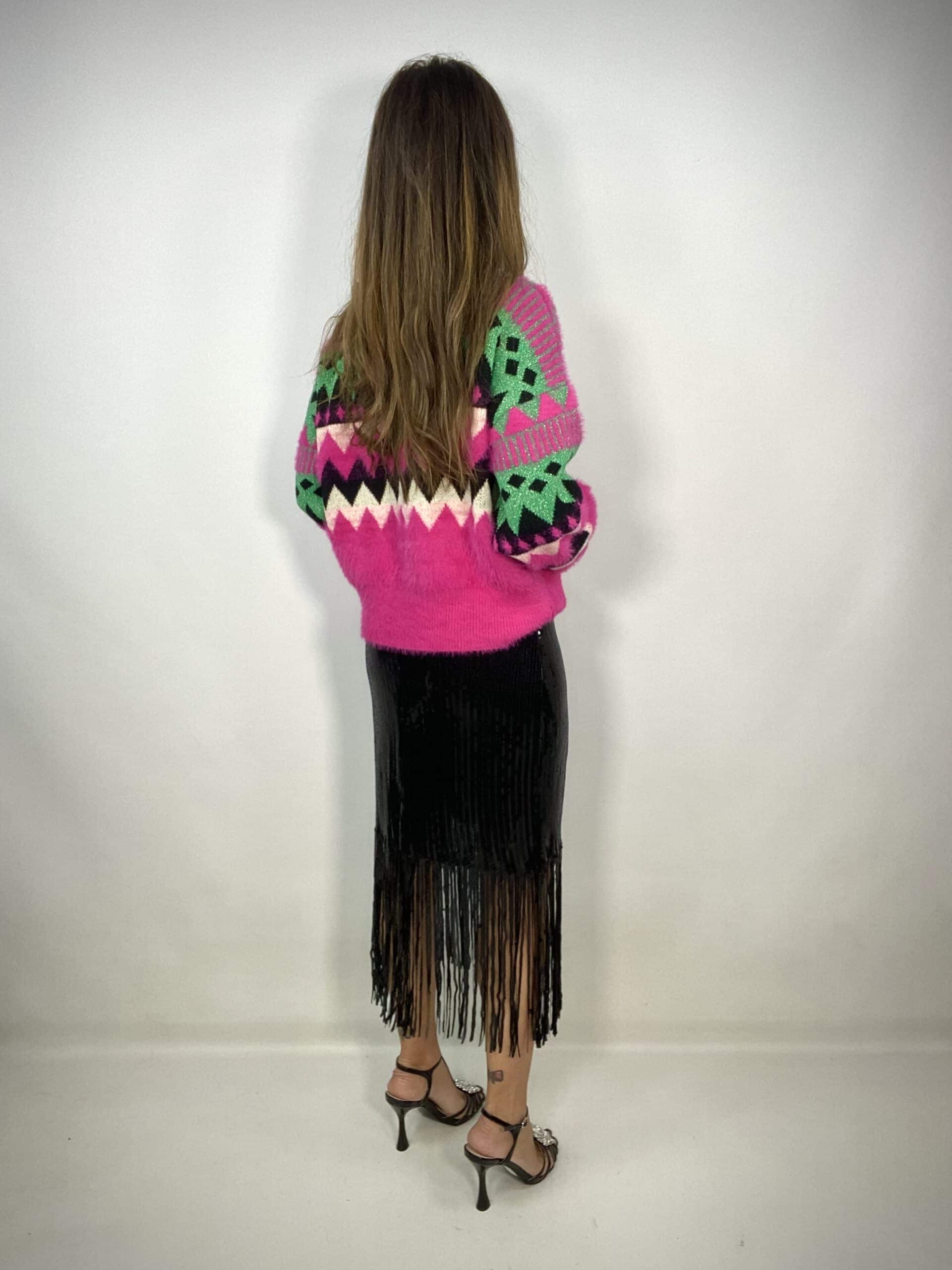 Pullover Natalizio in Pelliccetta - Fucsia