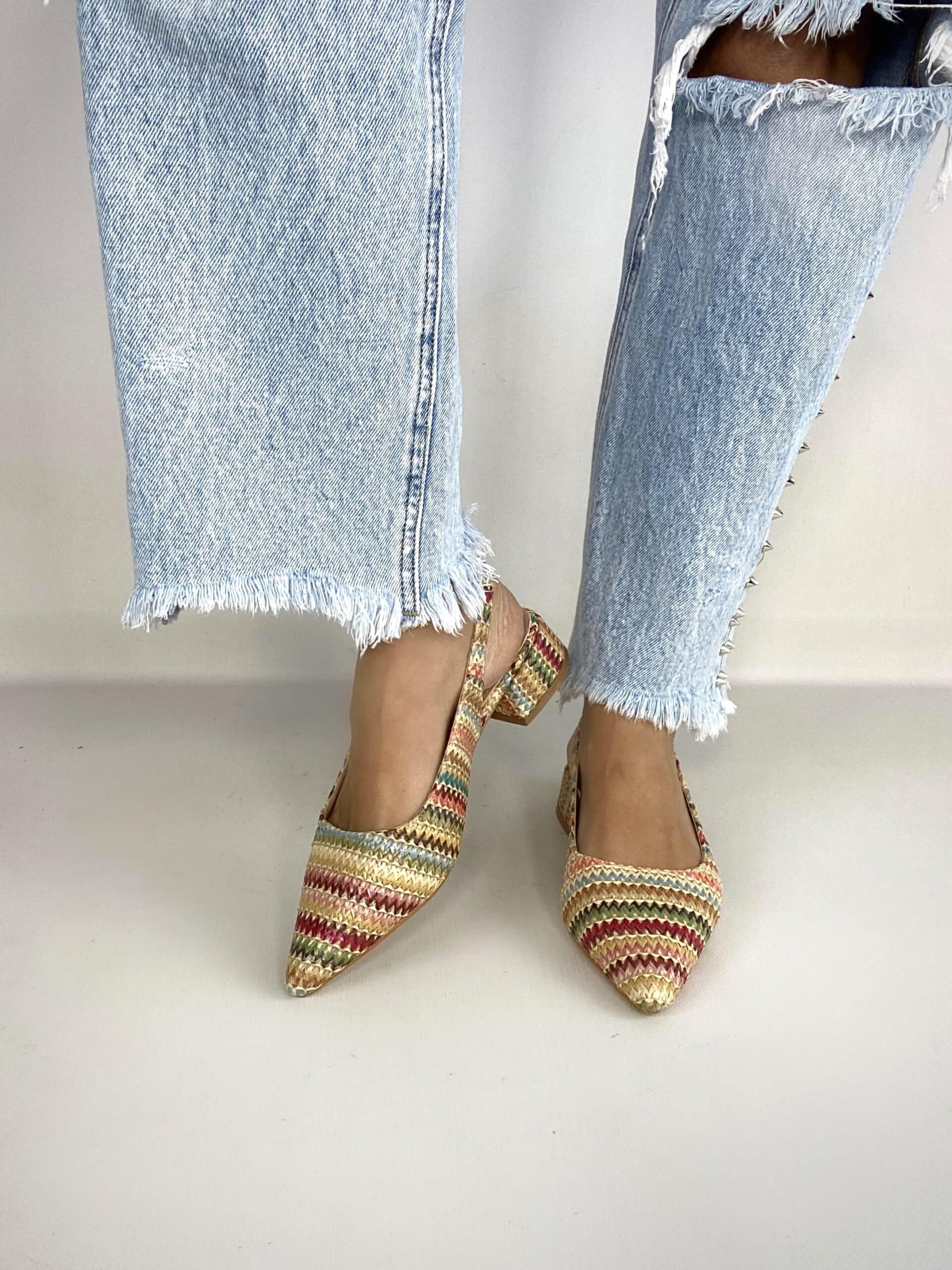 Slingback Baby Rafia - Multicolor
