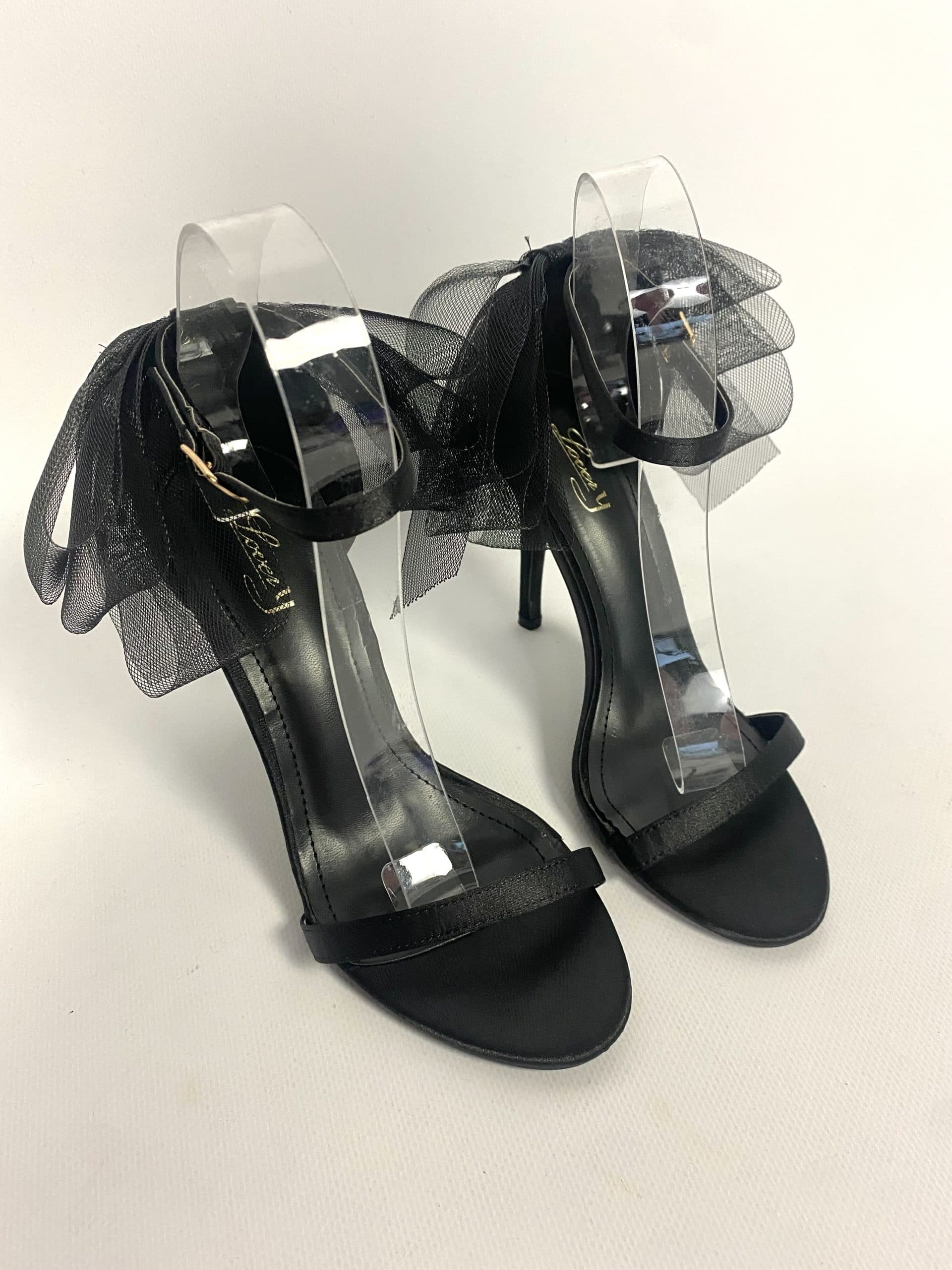 Sandalo con Fiocco in Tulle - Nero