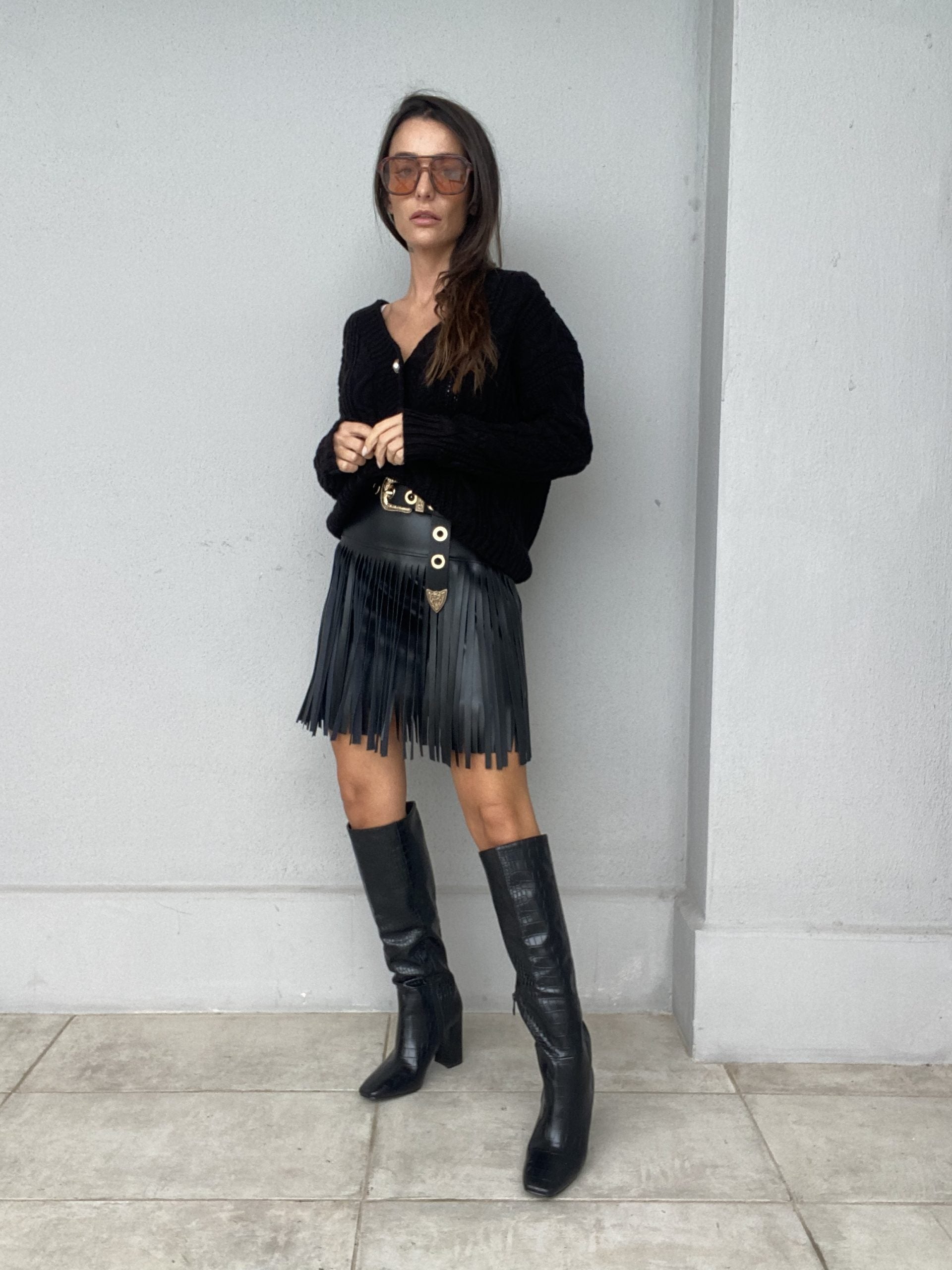 Cintura Western Occhielli - Rosso / Oro