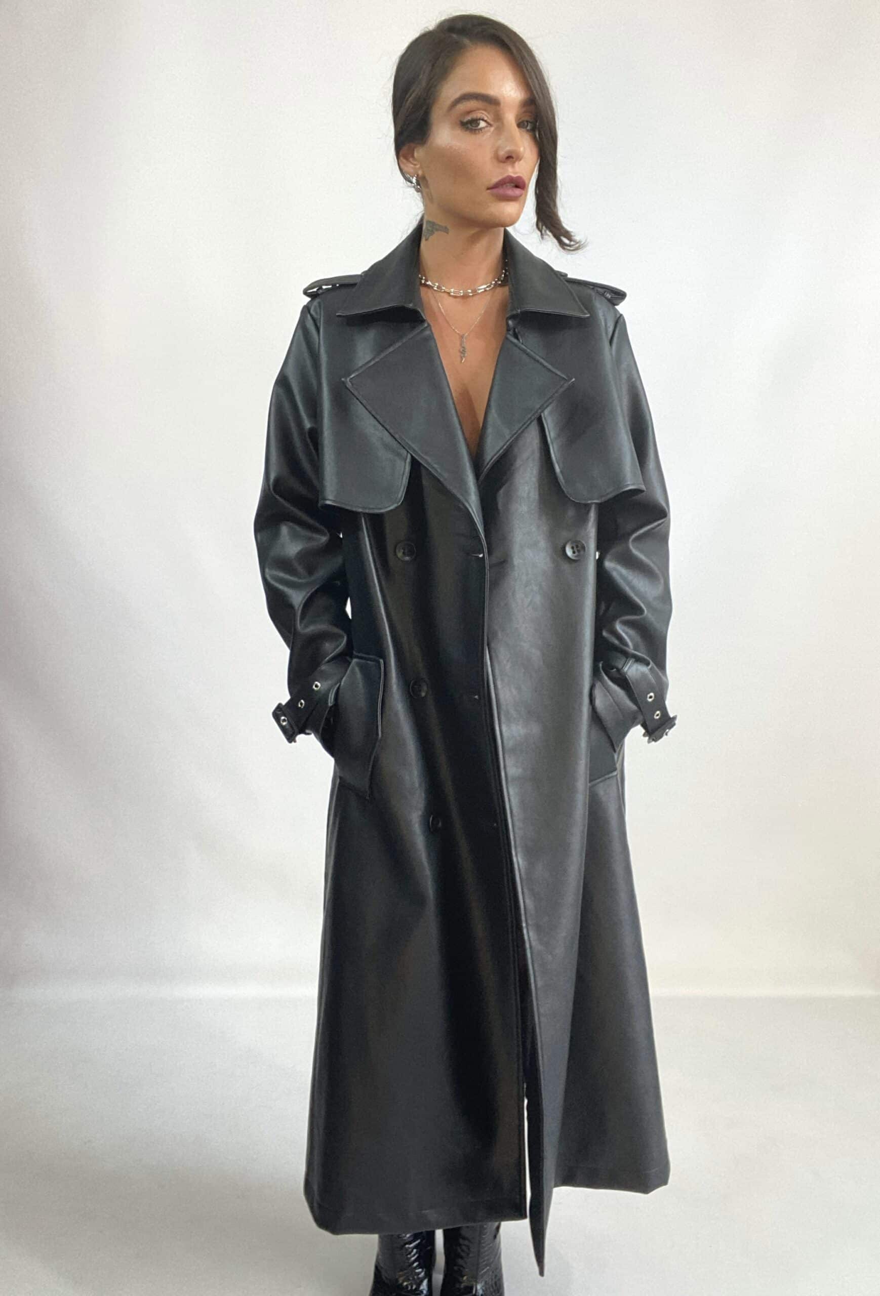 Trench Oversize Ecopelle  - Nero