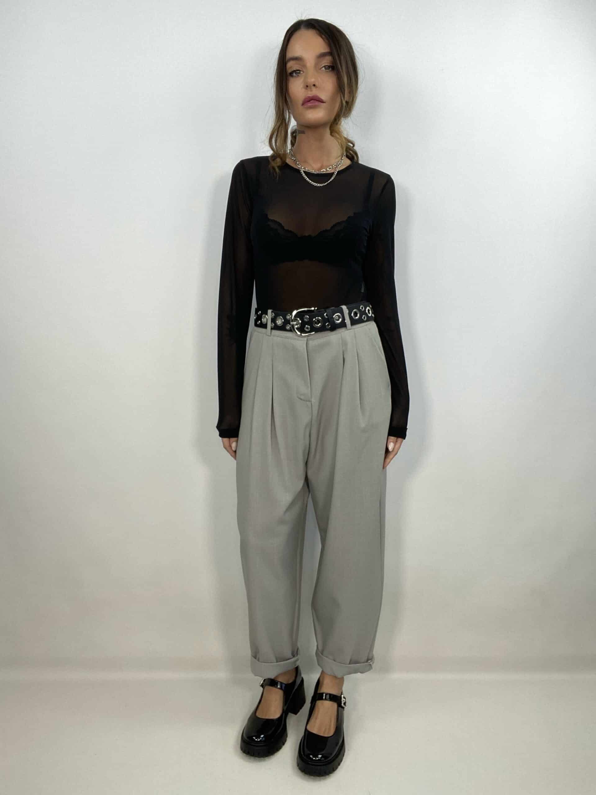 Pantaloni Doppia Pinces Relaxed Fit - Grigio (Tortora)