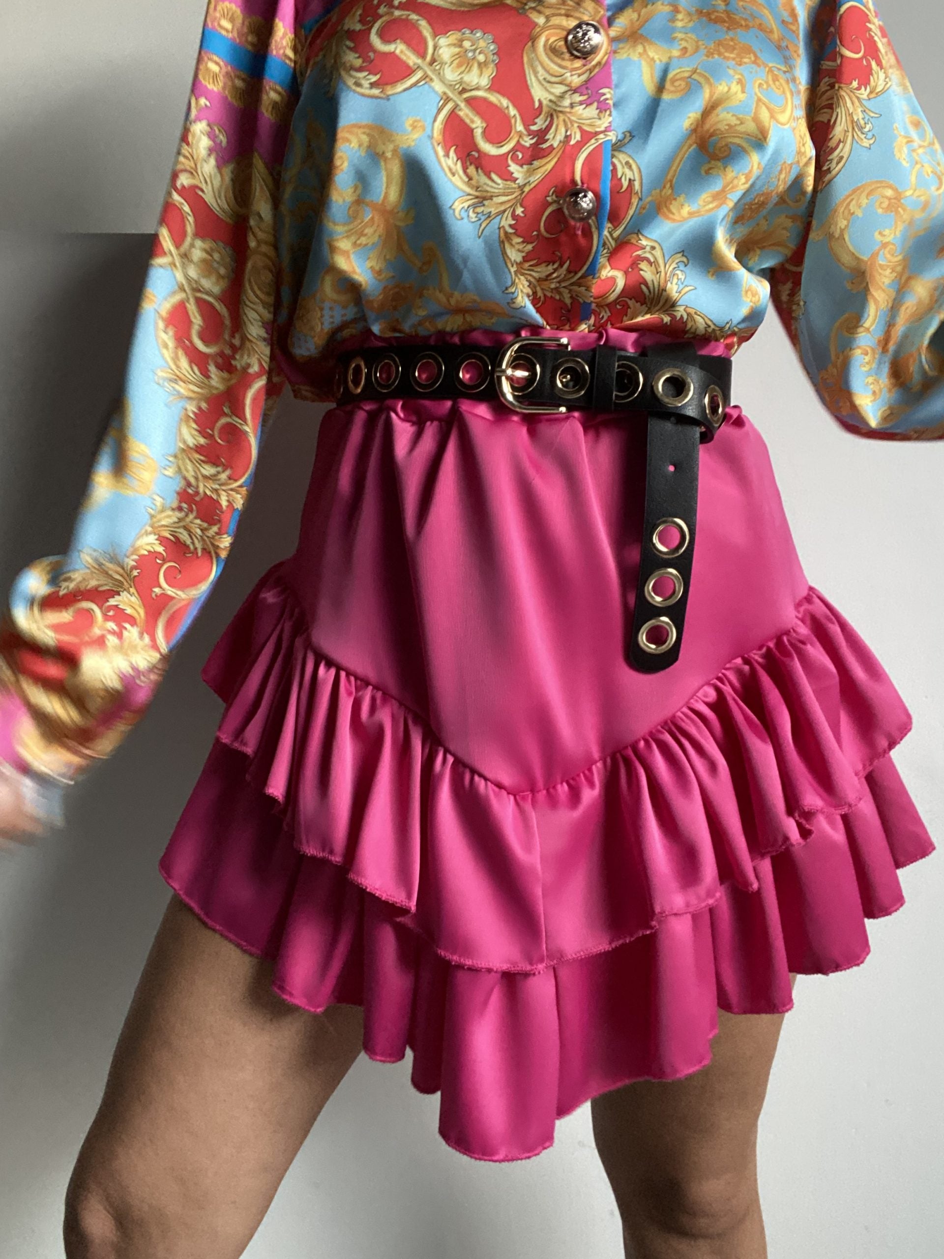 Mini Gonna Balze - Fucsia