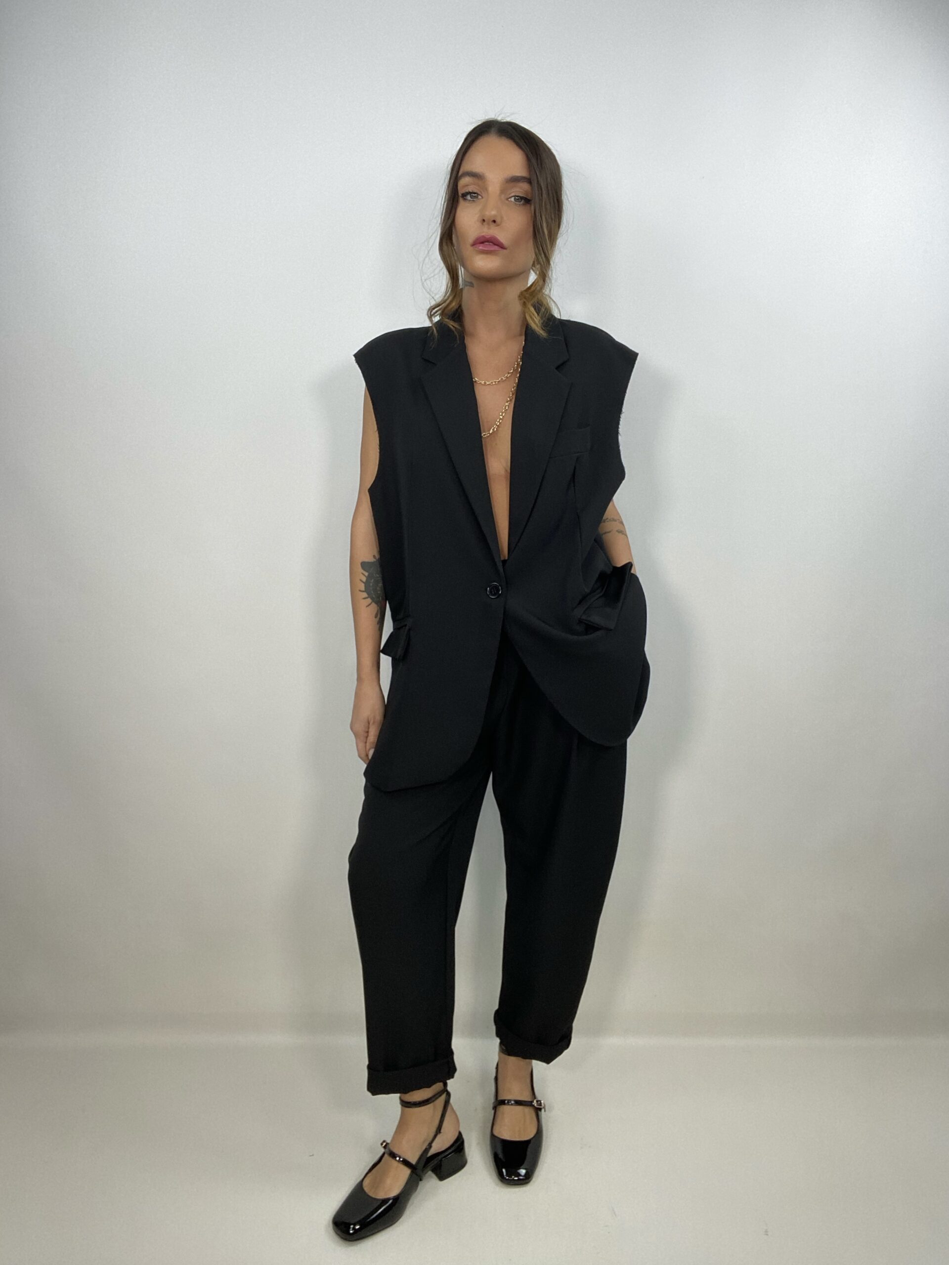Pantaloni Doppia Pinces Relaxed Fit - Burro