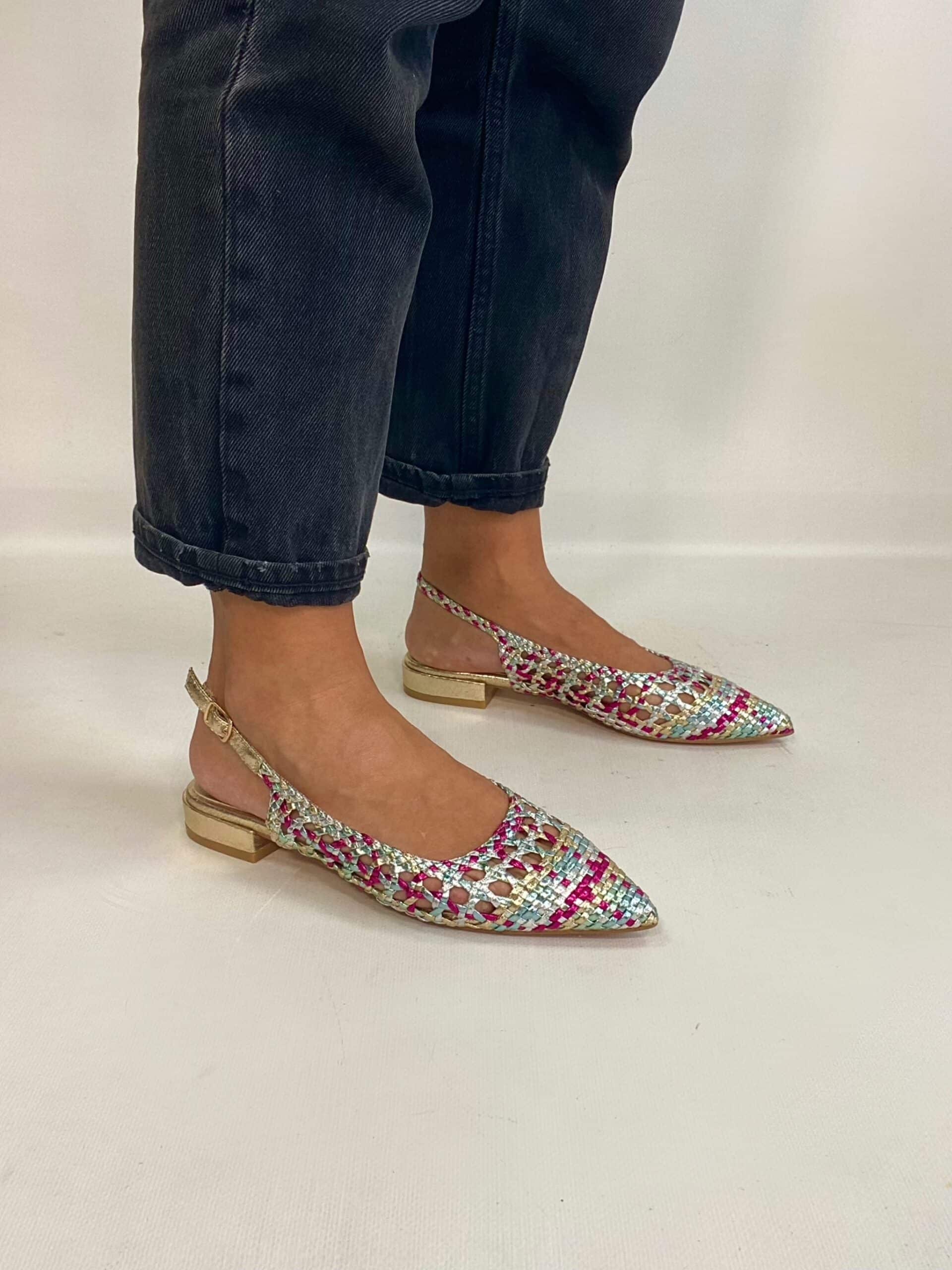 Slingback Flat Rafia - Multicolor