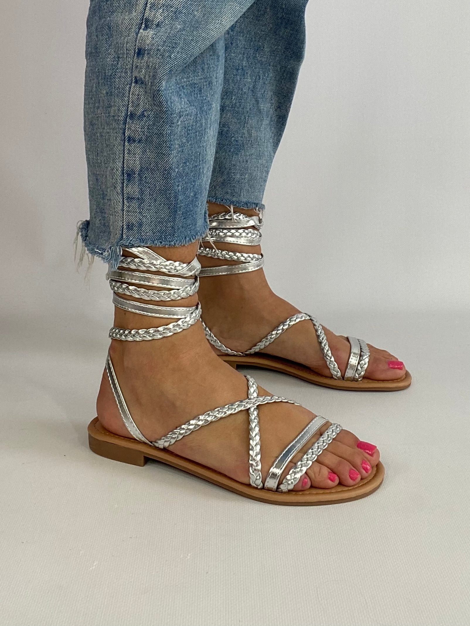 Sandali Flat Alla Schiava  - Argento