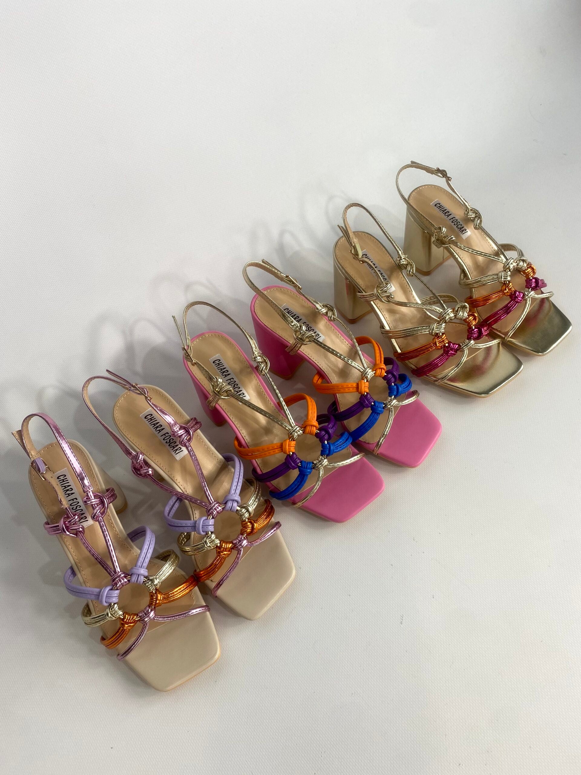 Sandali Michelle Comfort Heels - Multicolor / Fucsia