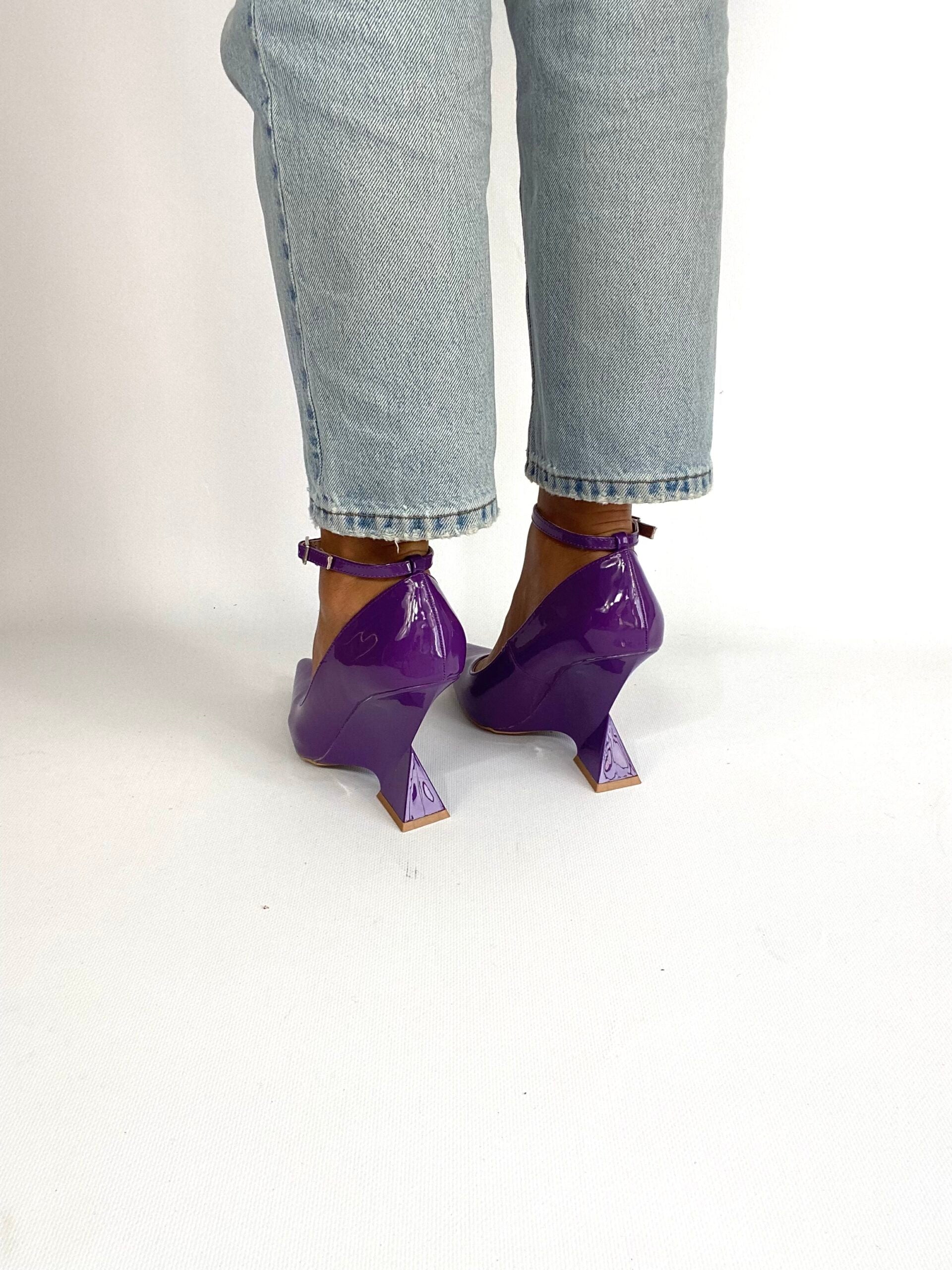 Decollete Tacco Scultoreo  - Vernice Viola